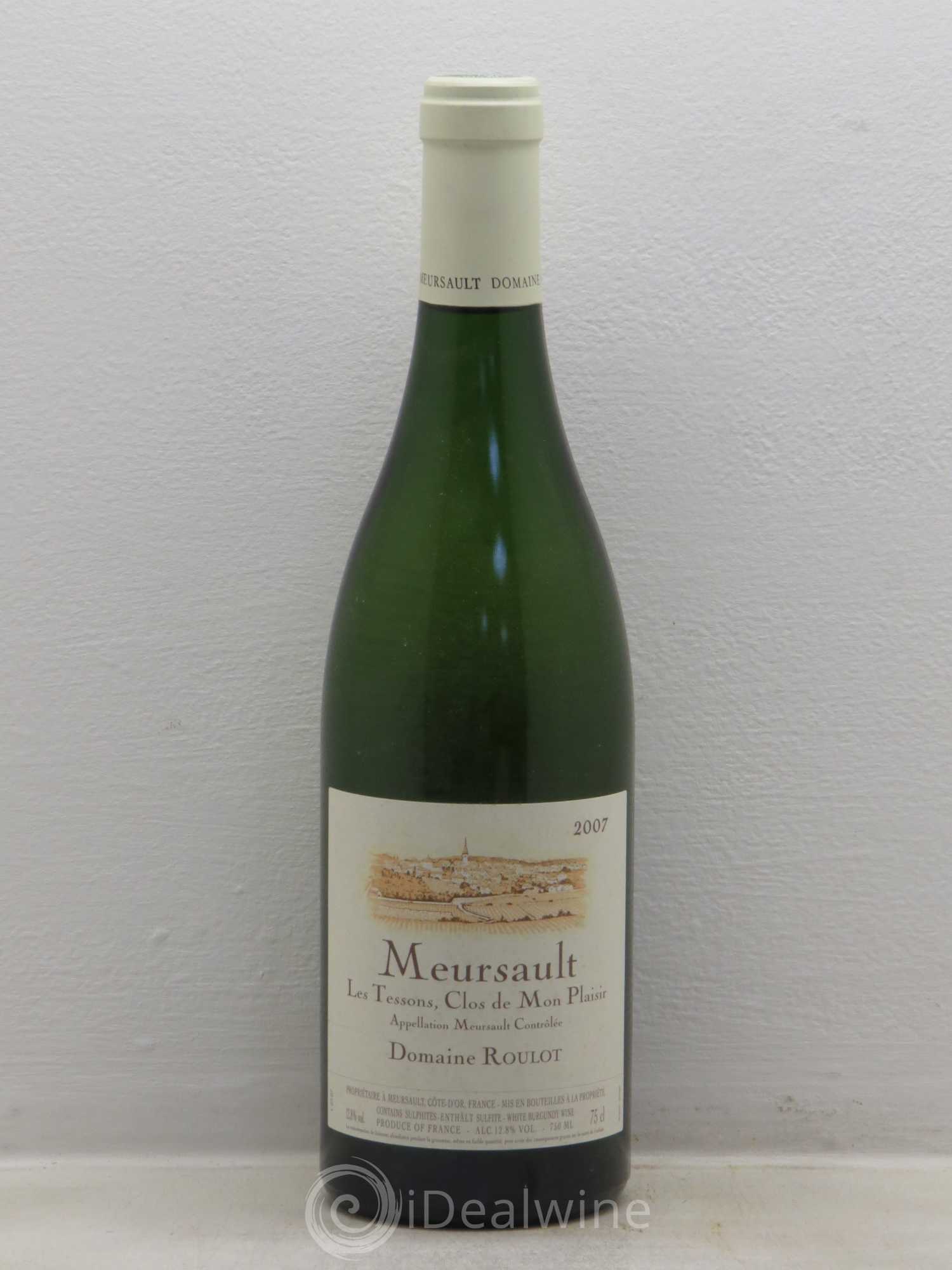 Meursault Les Tessons Clos de Mon plaisir Roulot (Domaine) 2007 - Lot de 1 bouteille - 0