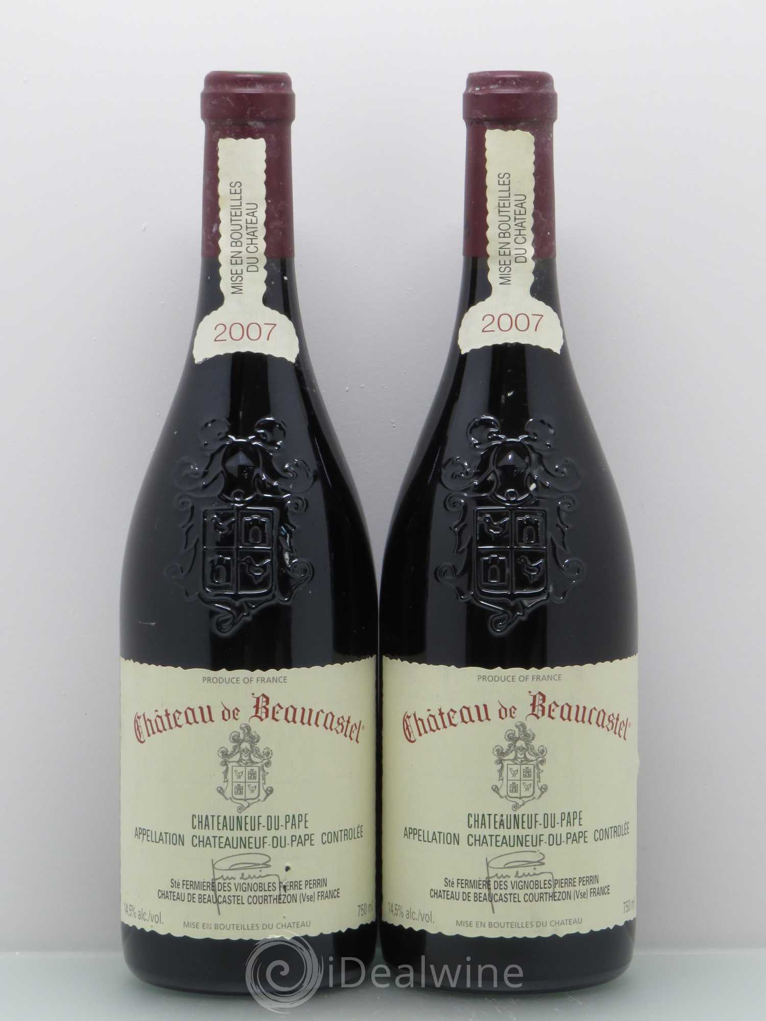 Châteauneuf-du-Pape Château de Beaucastel Famille Perrin 2007 - Lot de 2 bouteilles - 0