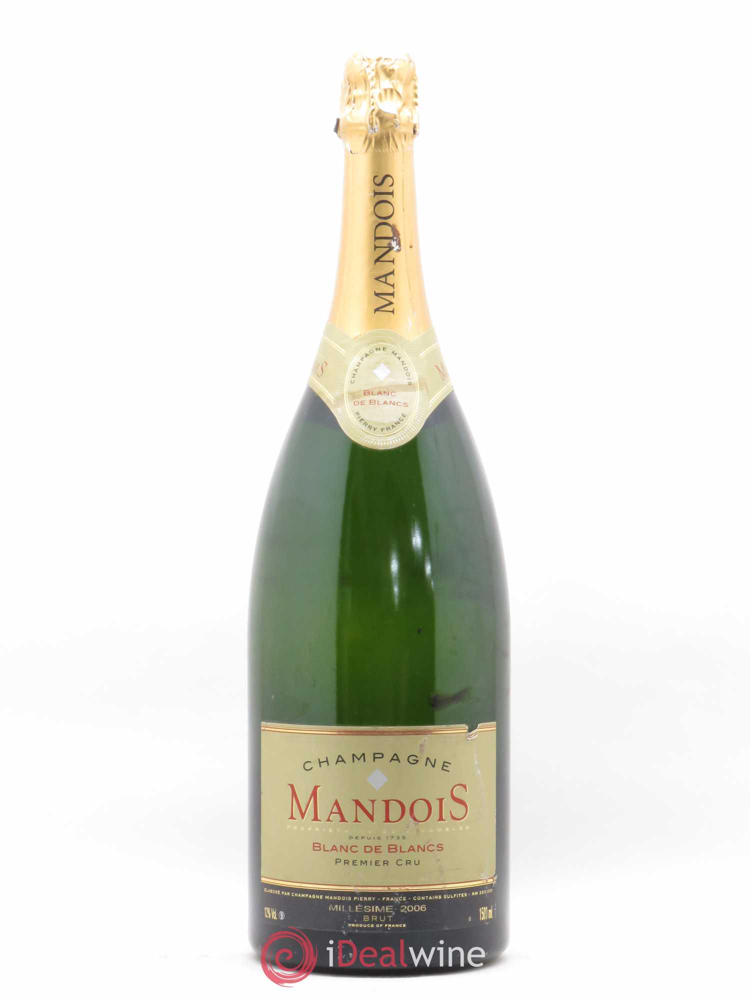 Champagne Brut Premier Cru Blanc de Blancs Champagne Mandois 2006 - Posten von 1 Magnum - 0
