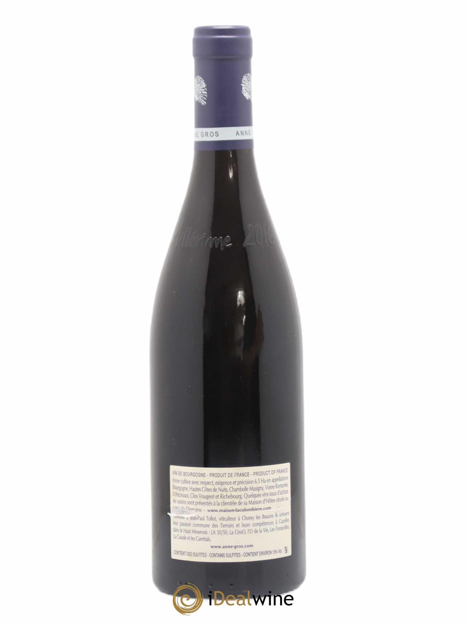 Clos de Vougeot Grand Cru Le Grand Maupertui Anne Gros Climat Le Grand Maupertui 2016 - Lot de 1 bouteille - 1