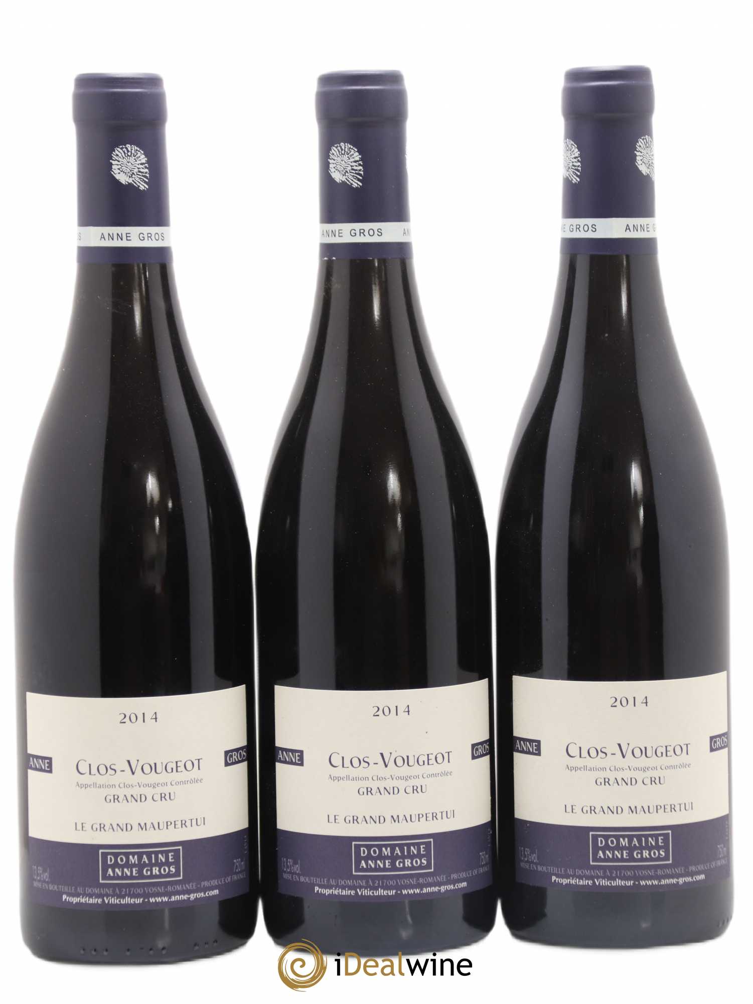 Clos de Vougeot Grand Cru Le Grand Maupertui Anne Gros Climat Le Grand Maupertui 2014 - Lotto di 3 bottiglie - 0