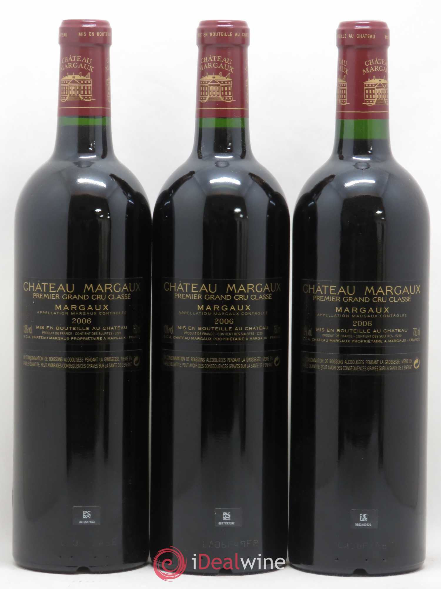 Château Margaux 1er Grand Cru Classé 2006 - Lot de 3 bouteilles - 1