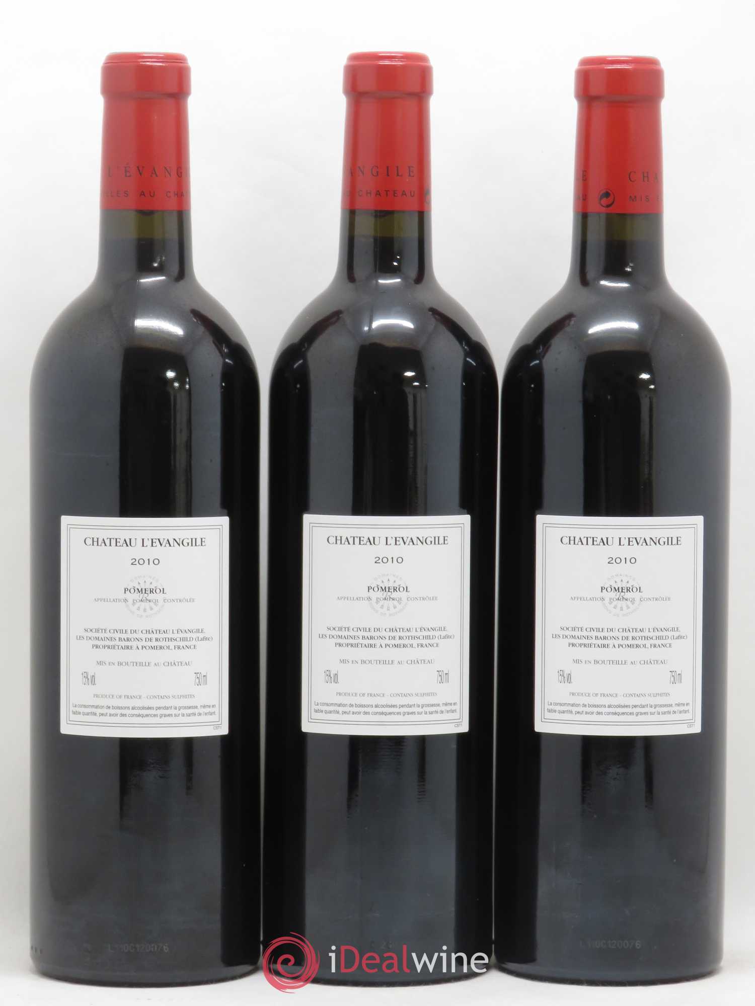 Château l' Évangile 2010 - Lot de 3 bouteilles - 1