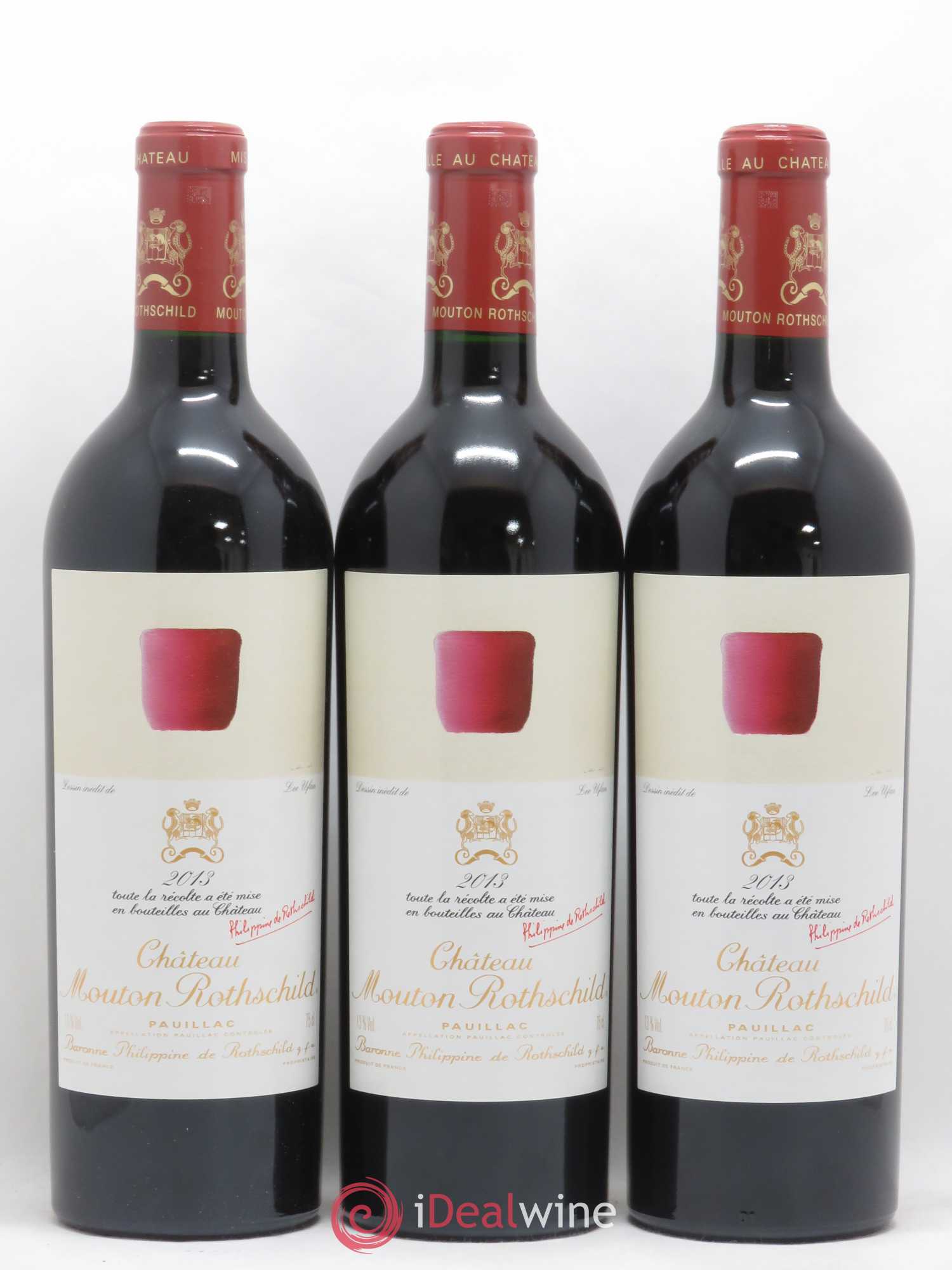 Château Mouton Rothschild 1er Grand Cru Classé 2013 - Lot de 3 bouteilles - 0