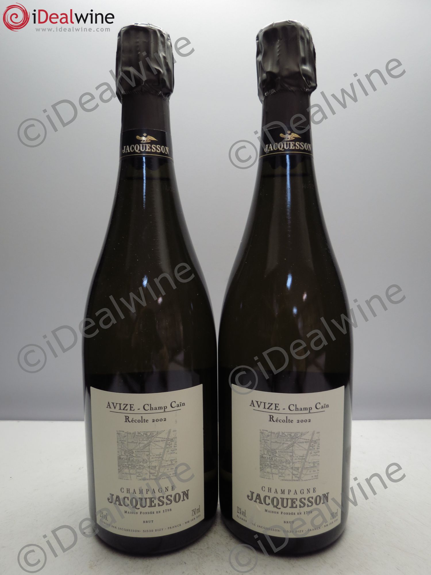 Champagne Jacquesson Champ Cain Avize 2002 - Lot de 2 bouteilles - 0