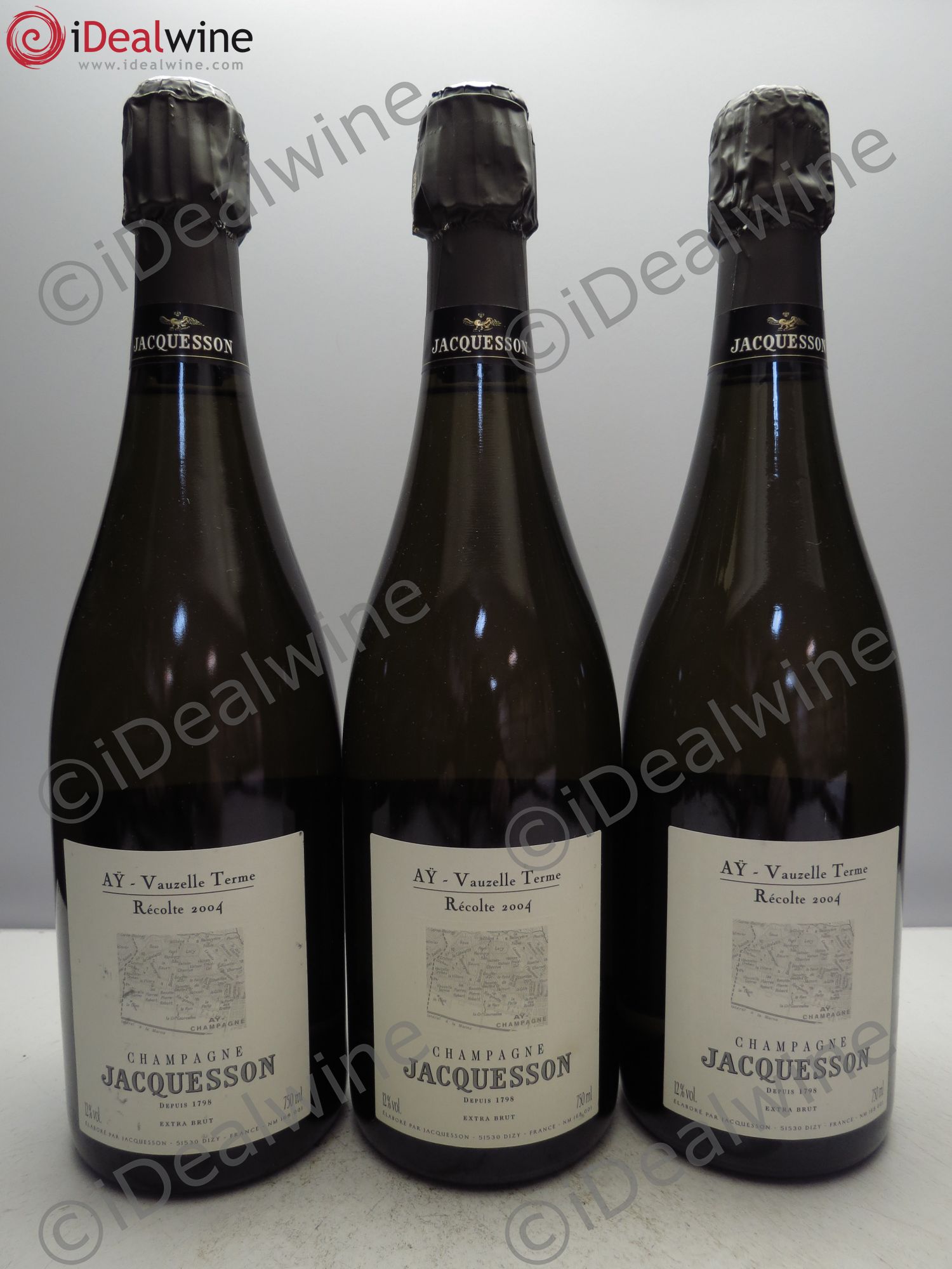 Champagne Jacquesson Ay Vauzelle Terme 2004 - Lot of 3 bottles - 0