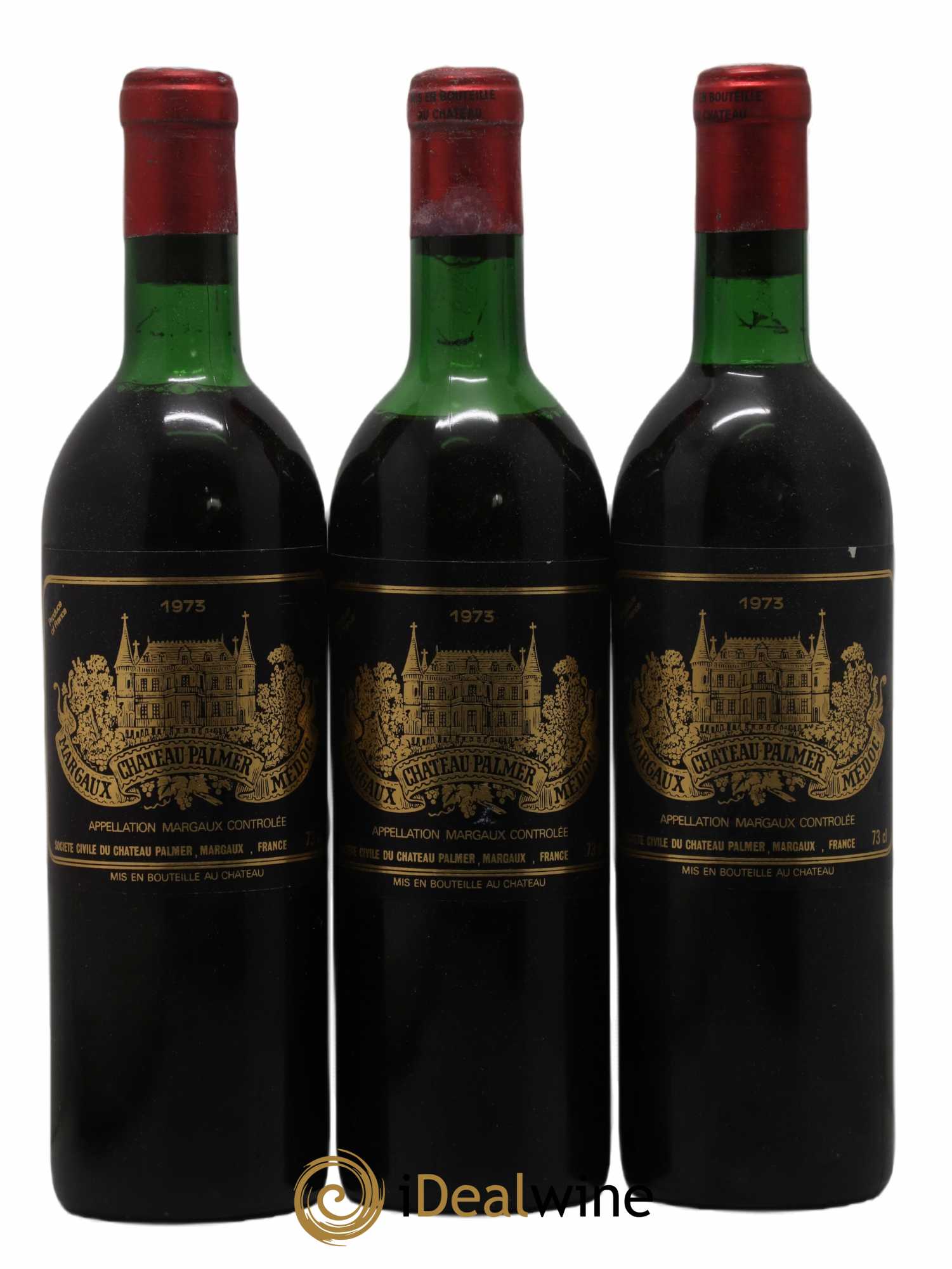 Château Palmer 3ème Grand Cru Classé 1973 - Lot de 3 bouteilles - 0