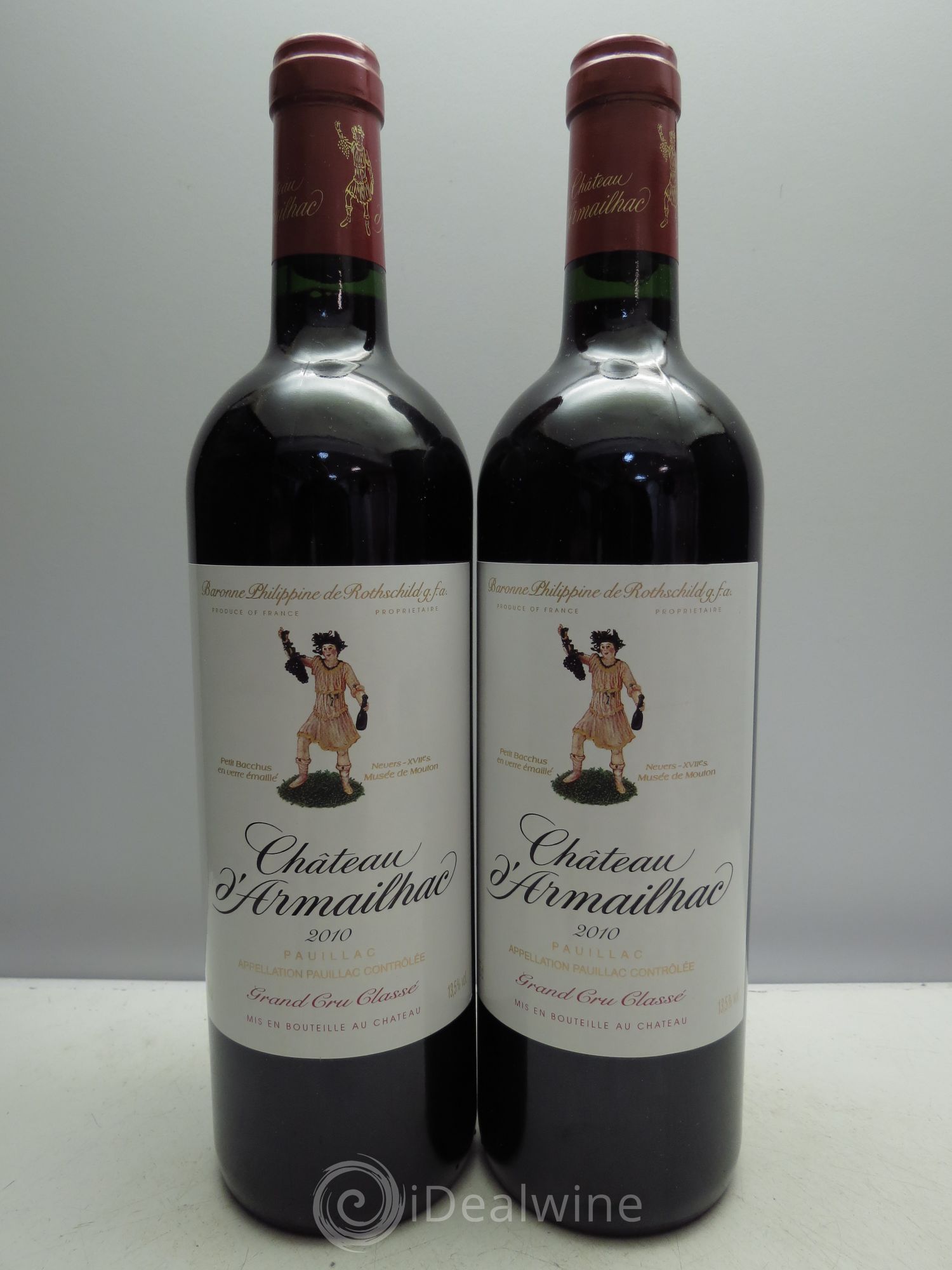 Château d' Armailhac - Mouton Baron(ne) Philippe 5ème Grand Cru Classé 2010 - Lot de 2 bouteilles - 0