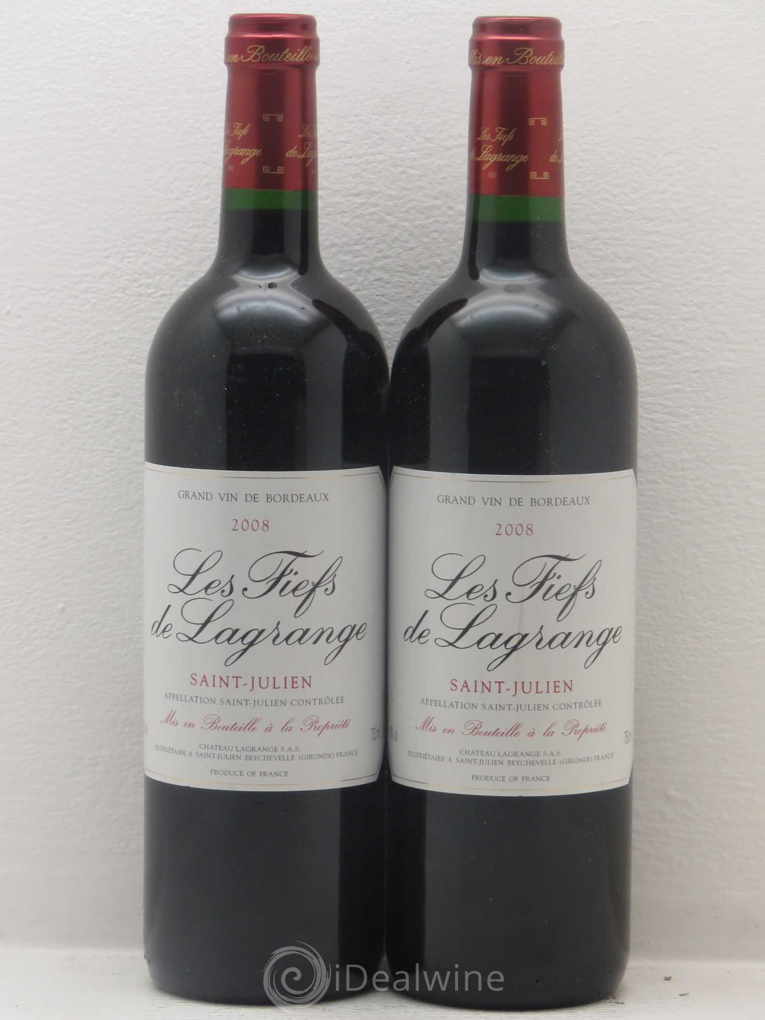 Les Fiefs de Lagrange Second Vin 2008 - Lot de 2 bouteilles - 0