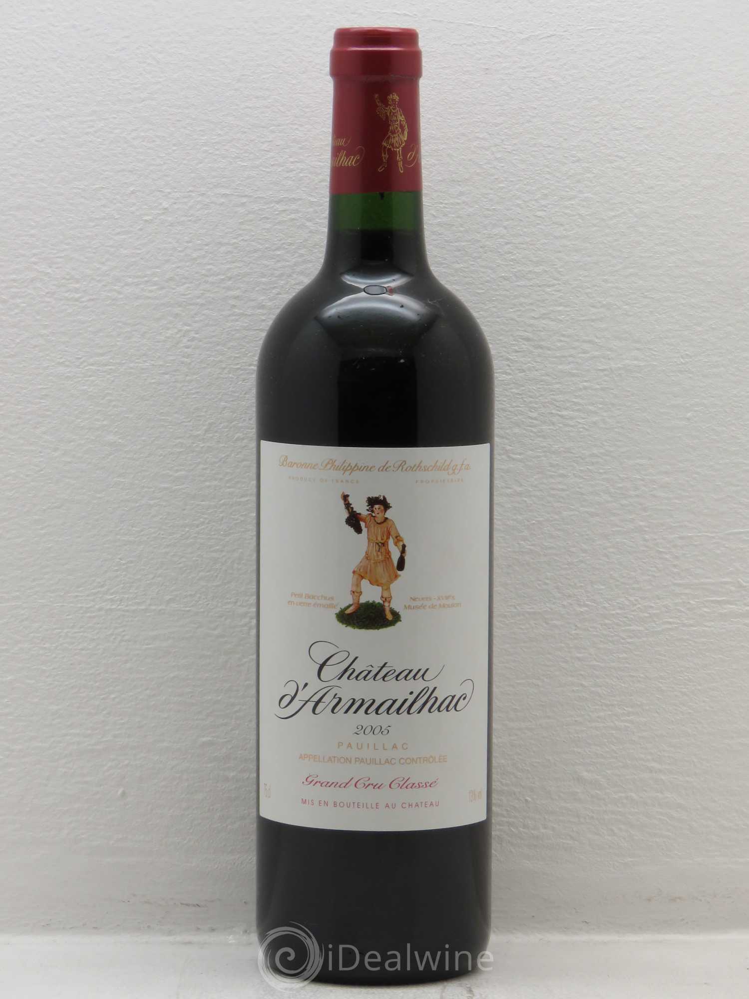Château d' Armailhac - Mouton Baron(ne) Philippe 5ème Grand Cru Classé 2005 - Lot de 1 bouteille - 0