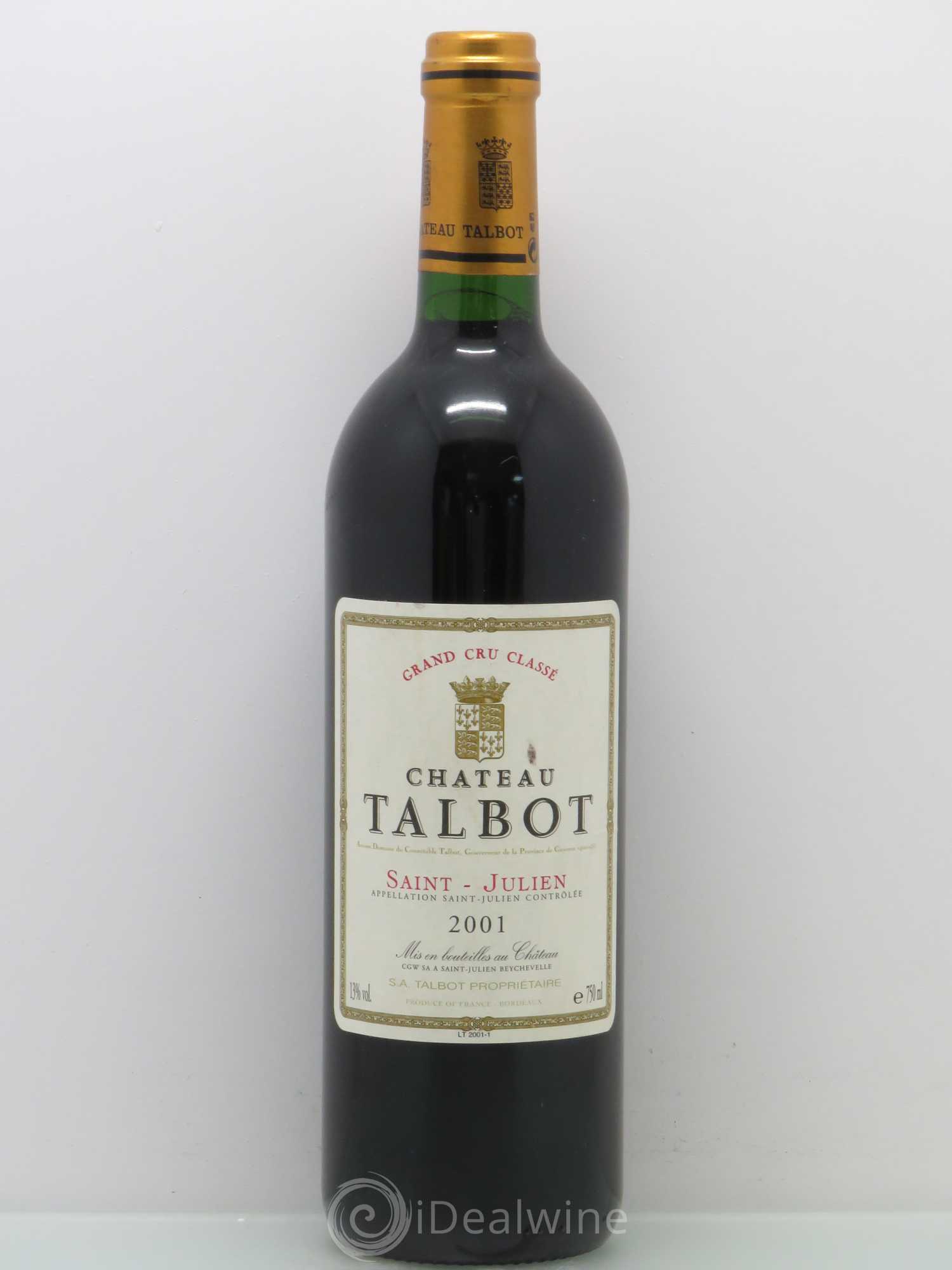 Château Talbot 4ème Grand Cru Classé 2001 - Lot de 1 bouteille - 0
