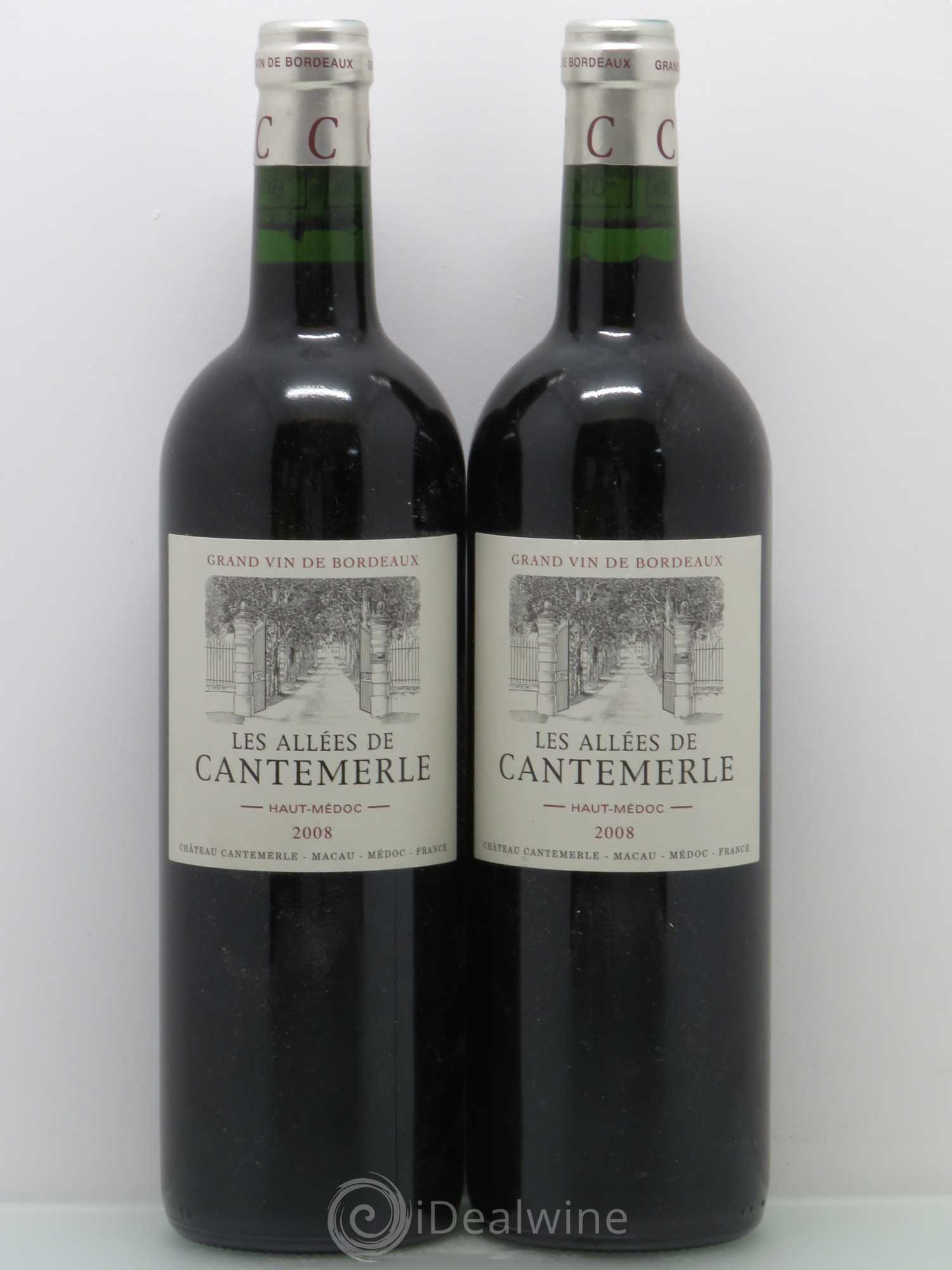 Allées de Cantemerle Second Vin (senza prezzo di riserva) 2008 - Lotto di 2 bottiglie - 0