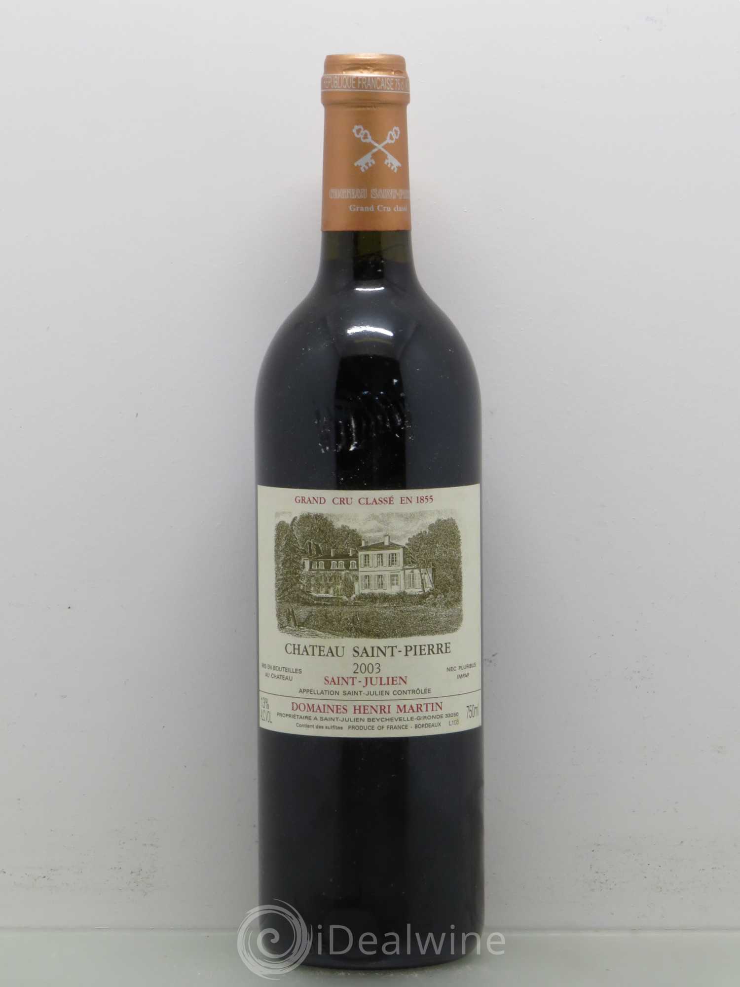 Château Saint-Pierre 4ème Grand Cru Classé 2003 - Lot de 1 bouteille - 0