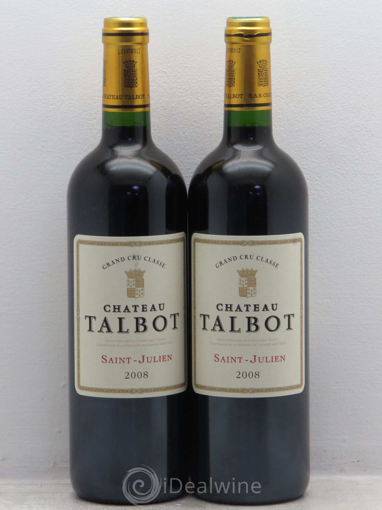 Château Talbot 4ème Grand Cru Classé 2008 - Lot de 2 bouteilles - 0