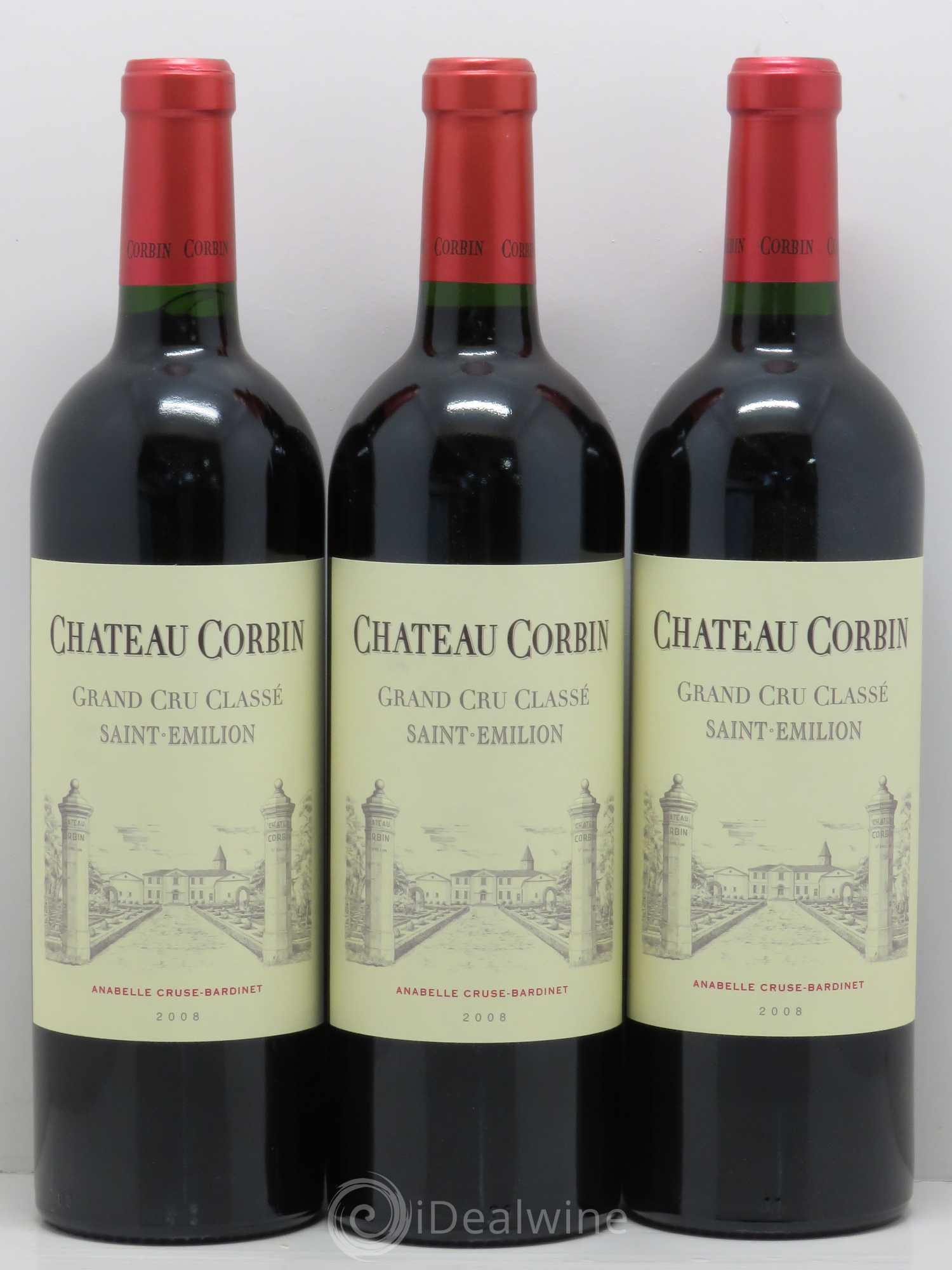 Château Corbin Grand Cru Classé (sans prix de réserve) 2008 - Lot de 3 bouteilles - 0