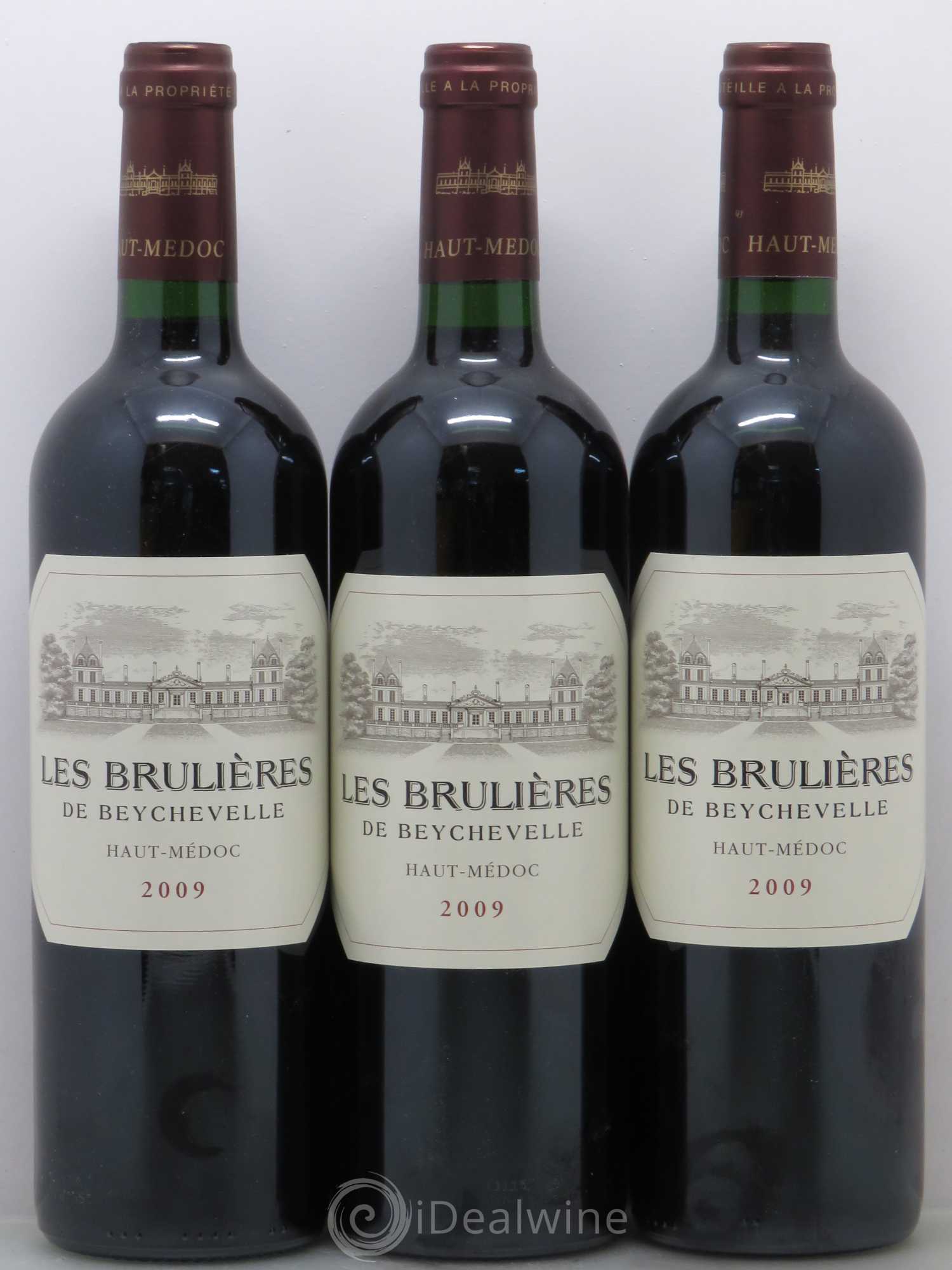 Haut Médoc Les brulieres de Beychevelle 2009 - Posten von 3 Flaschen - 0