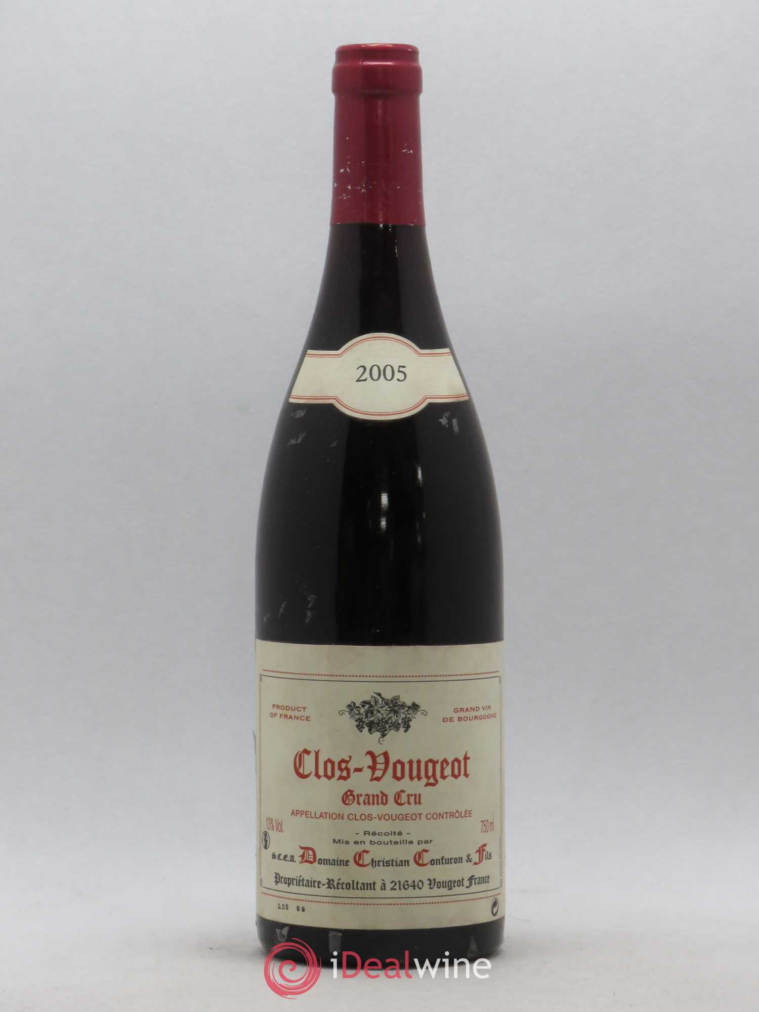 Clos de Vougeot Grand Cru Christian Confuron 2005 - Lot de 1 bouteille - 0