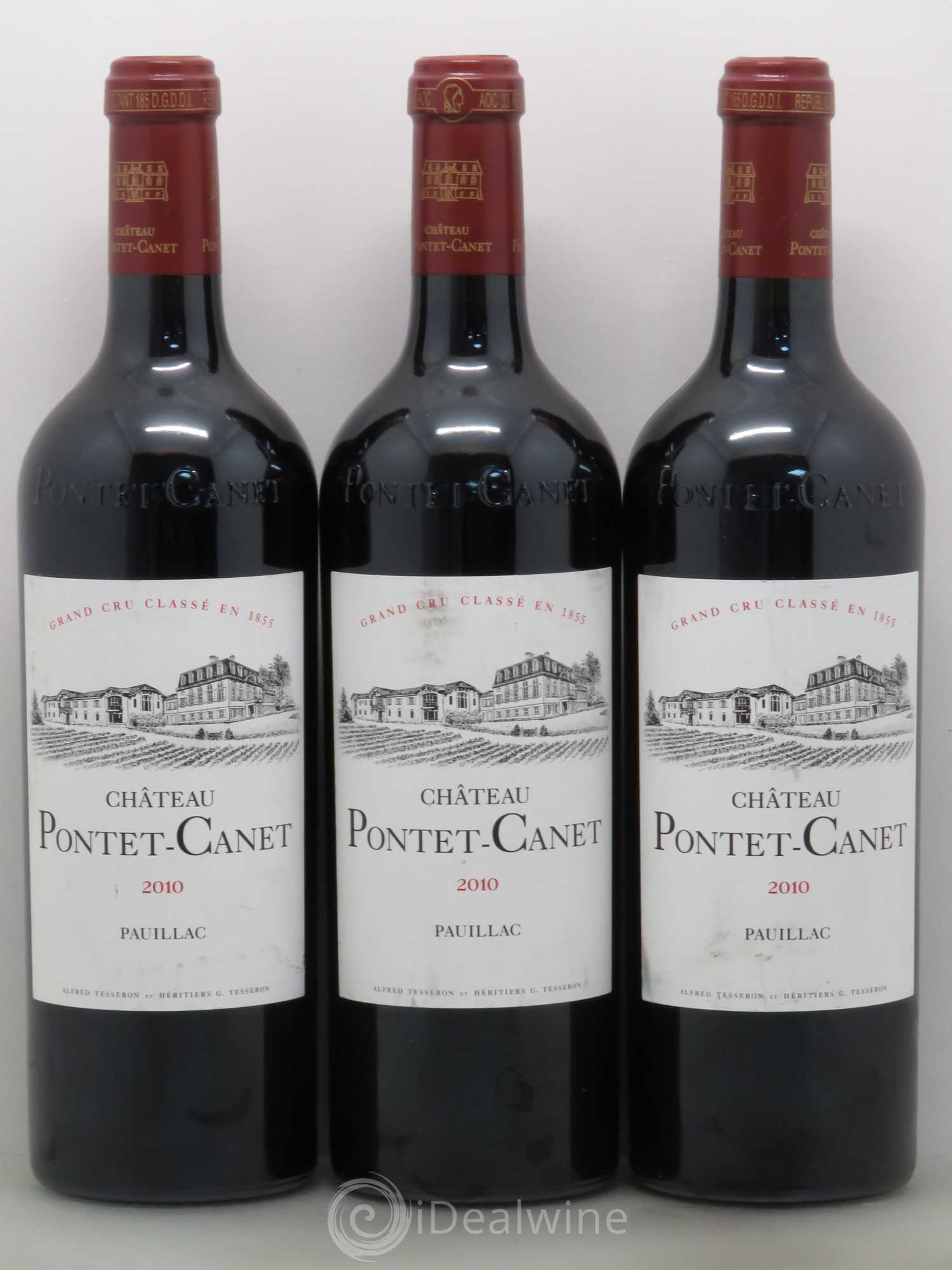 Château Pontet Canet 5ème Grand Cru Classé 2010 - Lot de 3 bouteilles - 0
