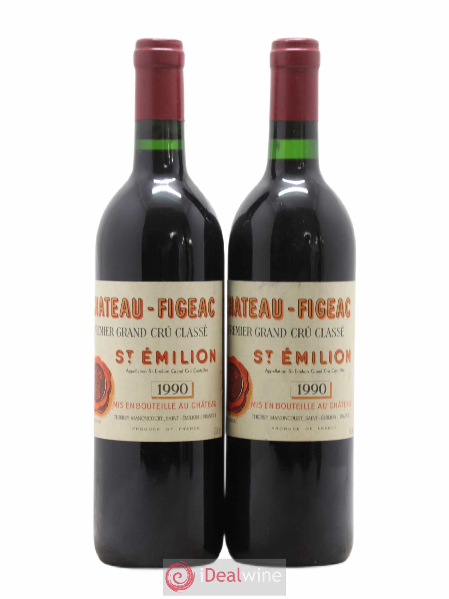 Château Figeac 1er Grand Cru Classé A 1990 - Lot de 2 bouteilles - 0