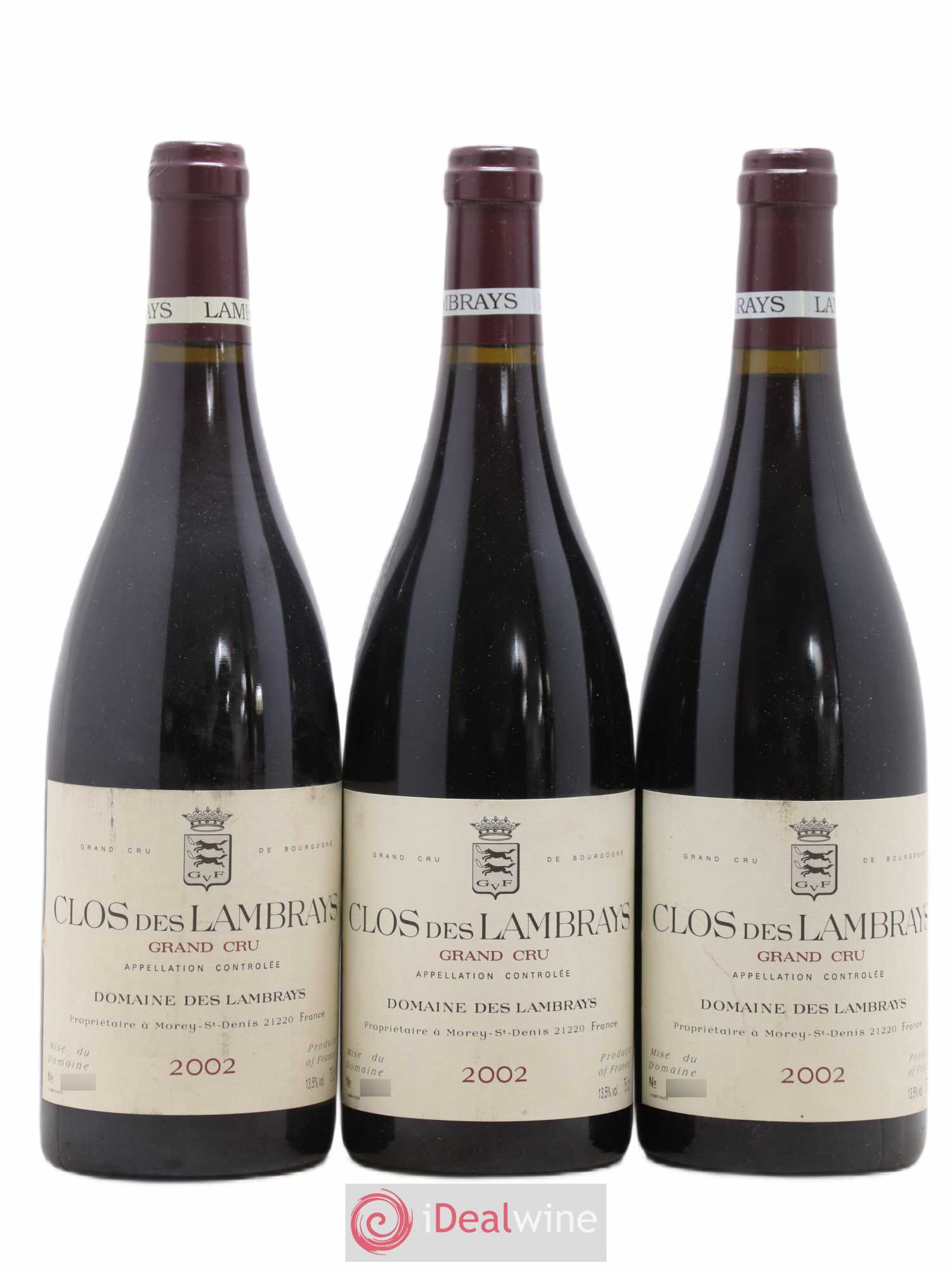 Clos des Lambrays Grand Cru Domaine des Lambrays 2002 - Lot de 3 bouteilles - 0