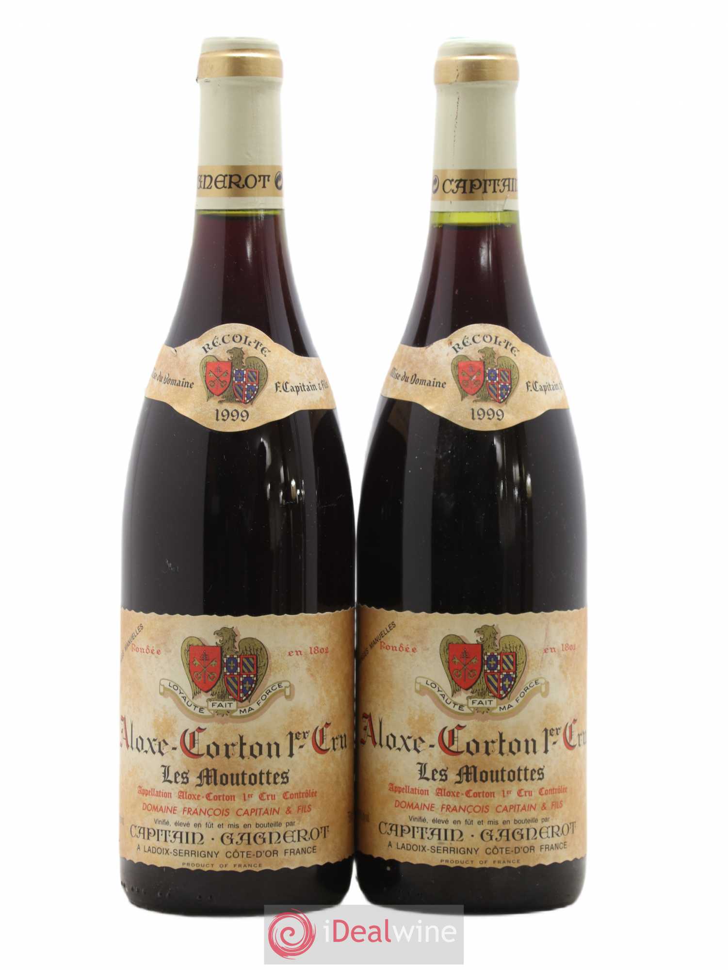 Aloxe-Corton 1er Cru Les Moutottes Capitain Gagnerot 1999 - Lot de 2 bouteilles - 0