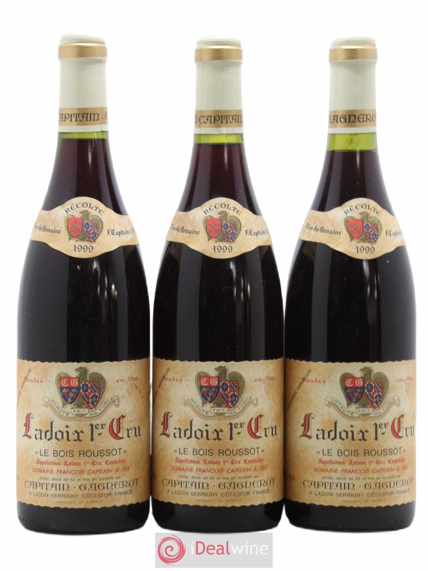 Ladoix 1er Cru Le Bois Roussot Capitain Gagnerot 1999 - Lot de 3 bouteilles - 0