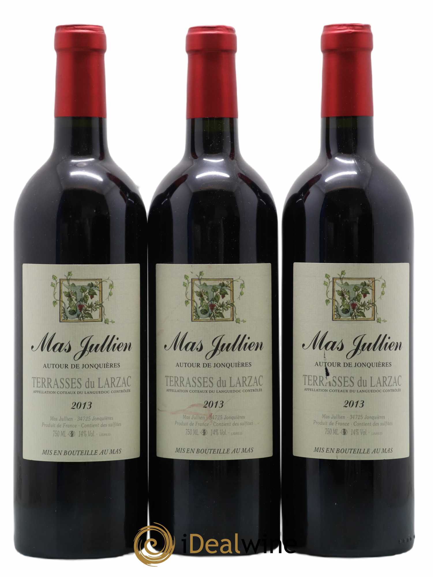 Terrasses du Larzac Mas Jullien Autour de Jonquières Olivier Jullien 2013 - Lot de 3 bouteilles - 0