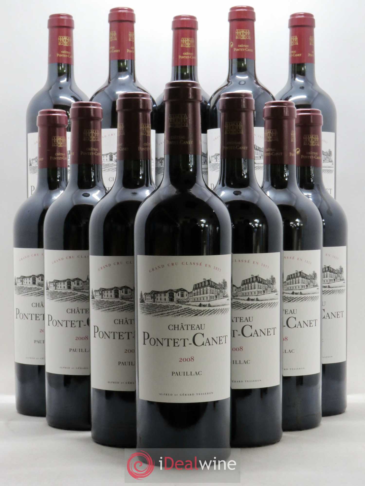Château Pontet Canet 5ème Grand Cru Classé 2008 - Lot de 12 bouteilles - 0