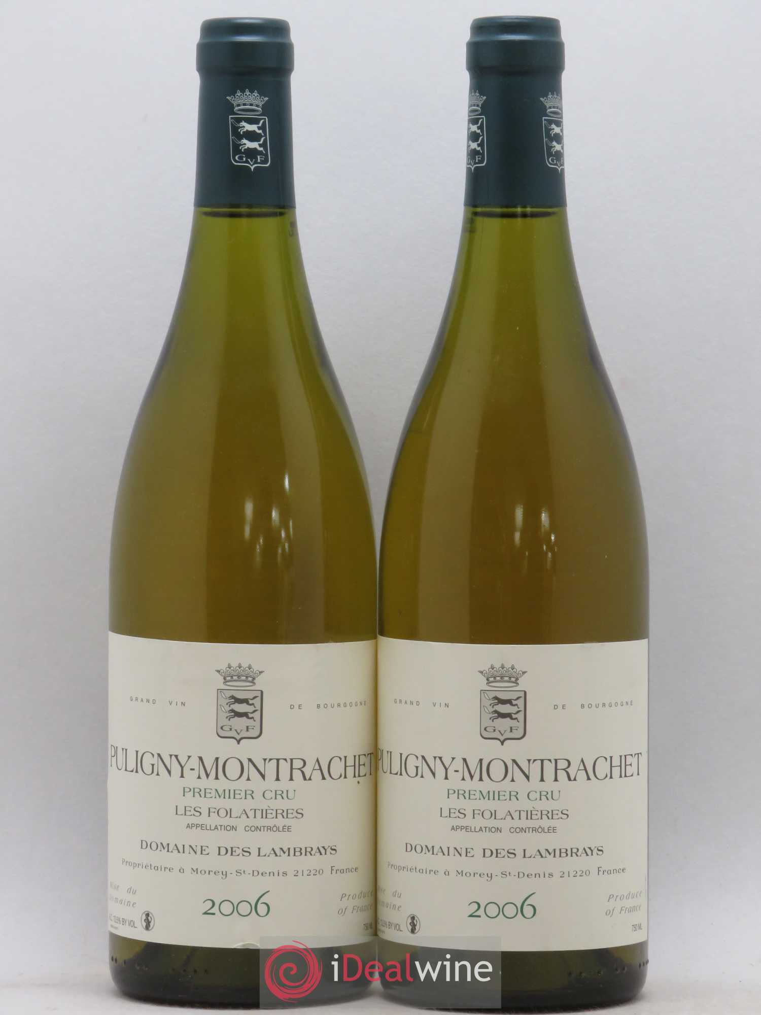 Puligny-Montrachet 1er Cru Les Folatières Domaine des Lambrays 2006 - Lot de 2 bouteilles - 0