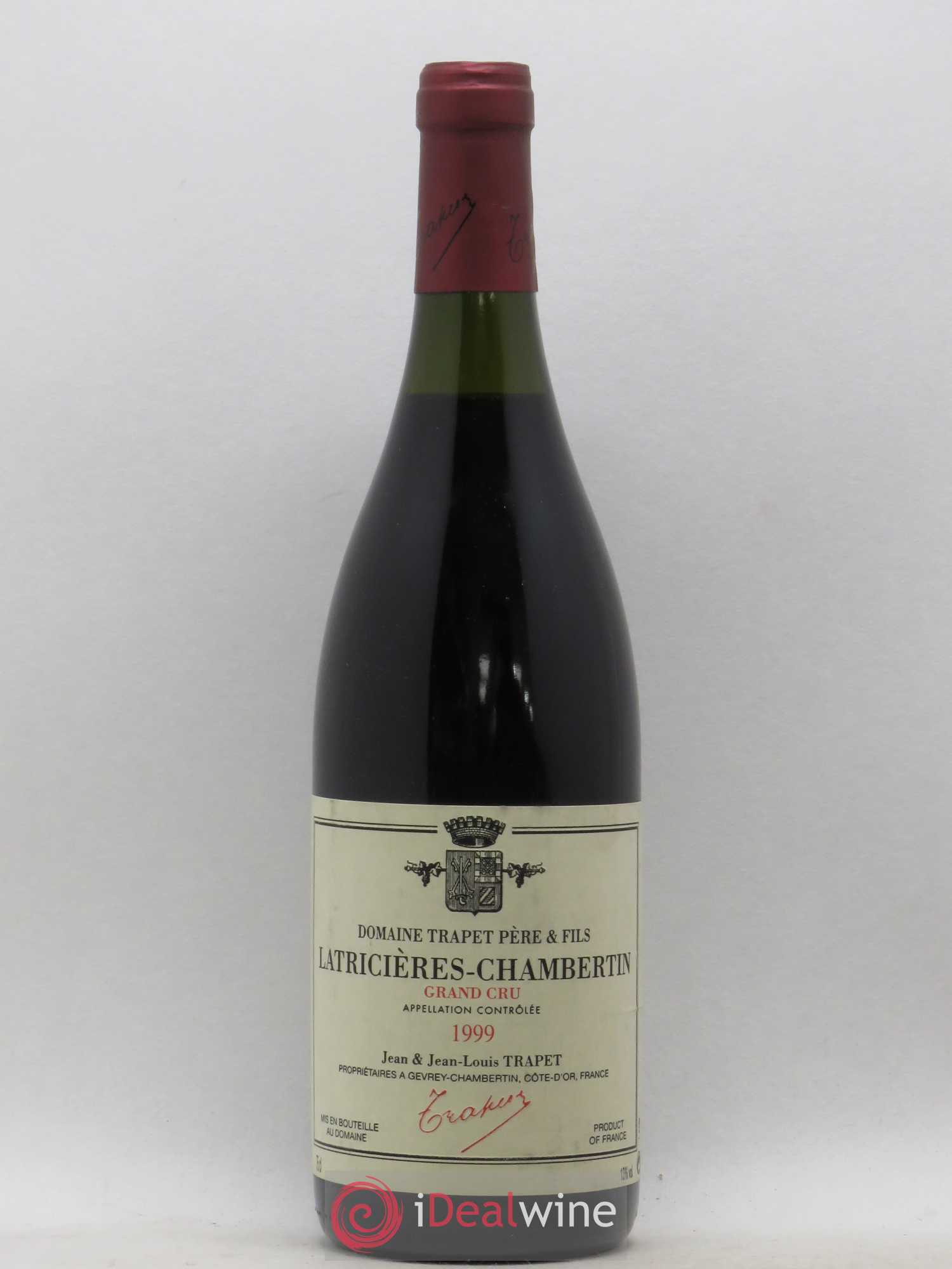 Latricières-Chambertin Grand Cru Domaine Trapet 1999 - Lot de 1 bouteille - 0