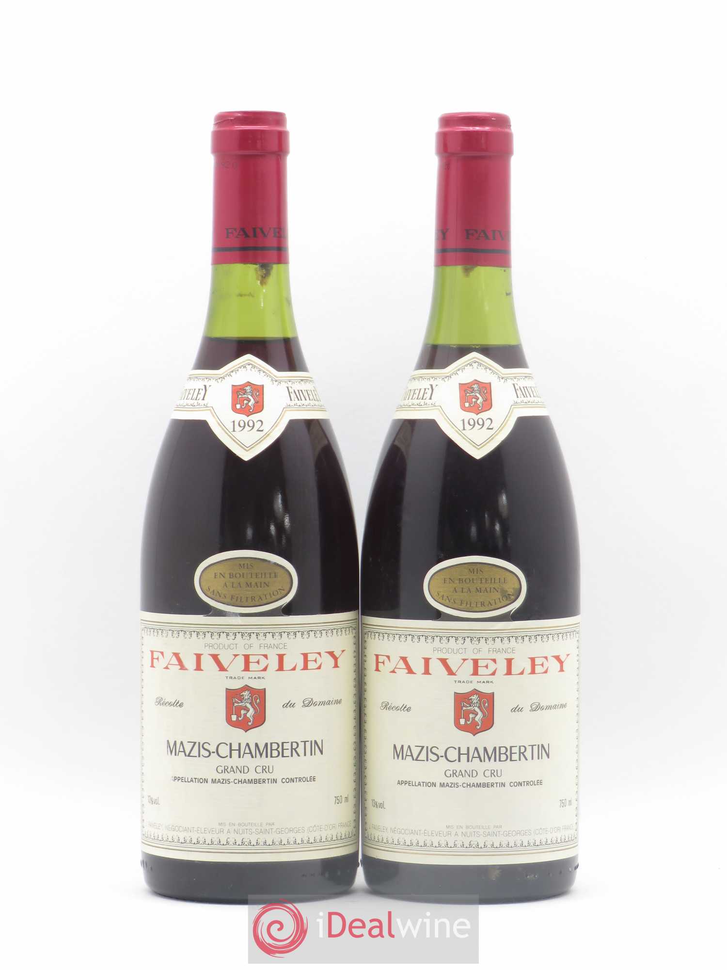 Mazis-Chambertin Grand Cru Faiveley 1992 - Lot de 2 bouteilles - 0
