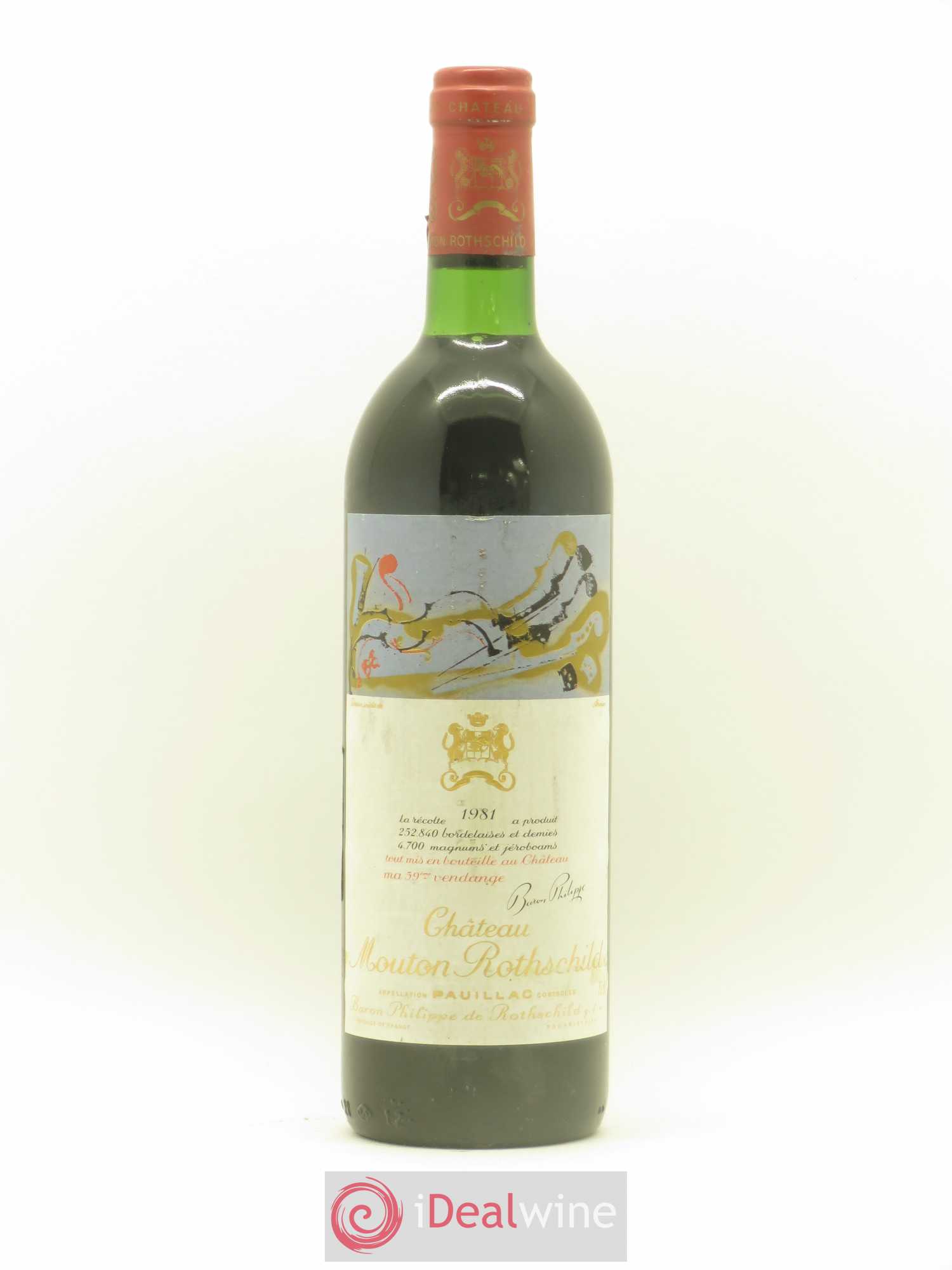 Château Mouton Rothschild 1er Grand Cru Classé 1981 - Lot de 1 bouteille - 0