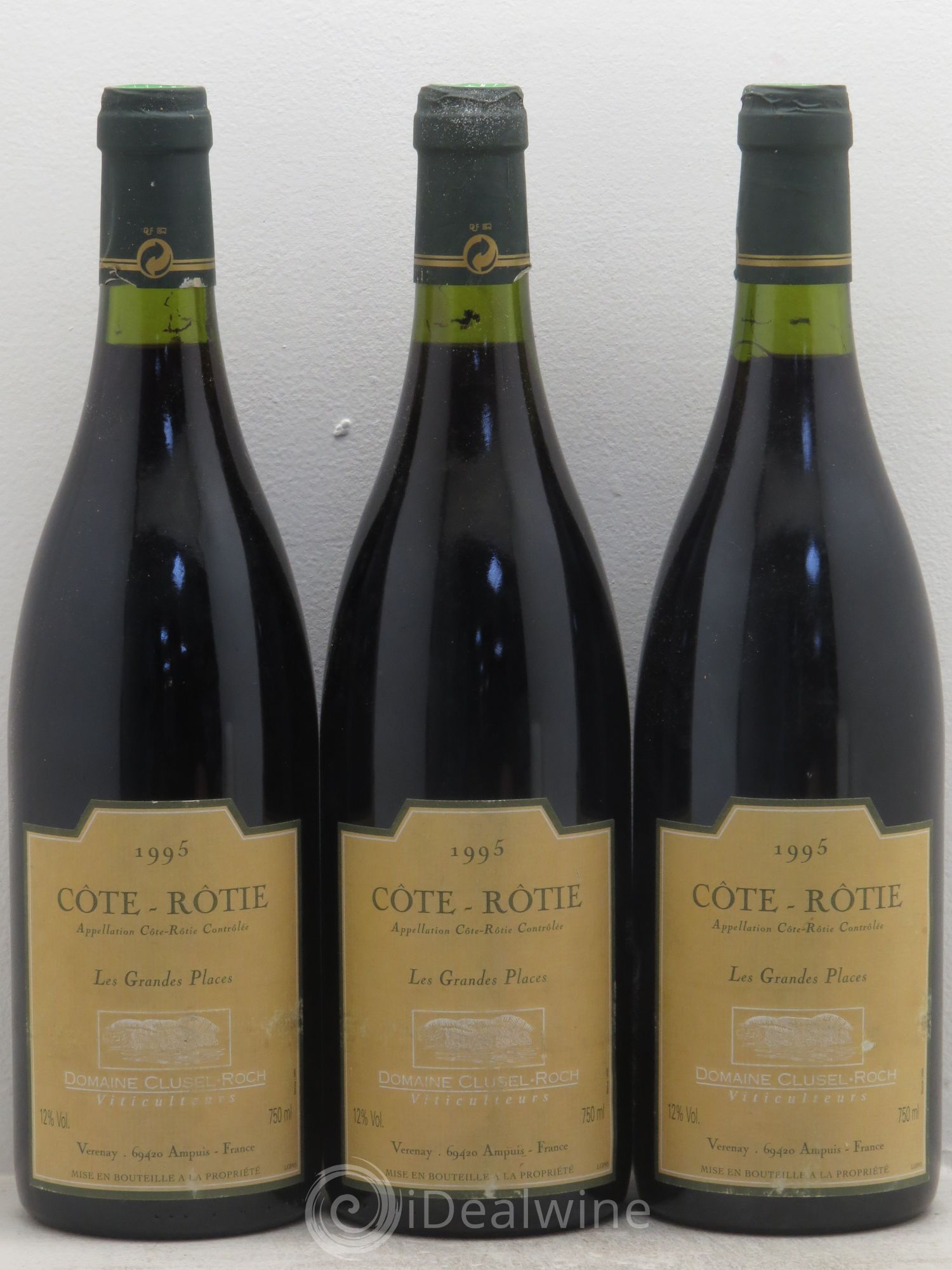 Côte-Rôtie Les Grandes Places Clusel-Roch 1995 - Lot de 3 bouteilles - 0