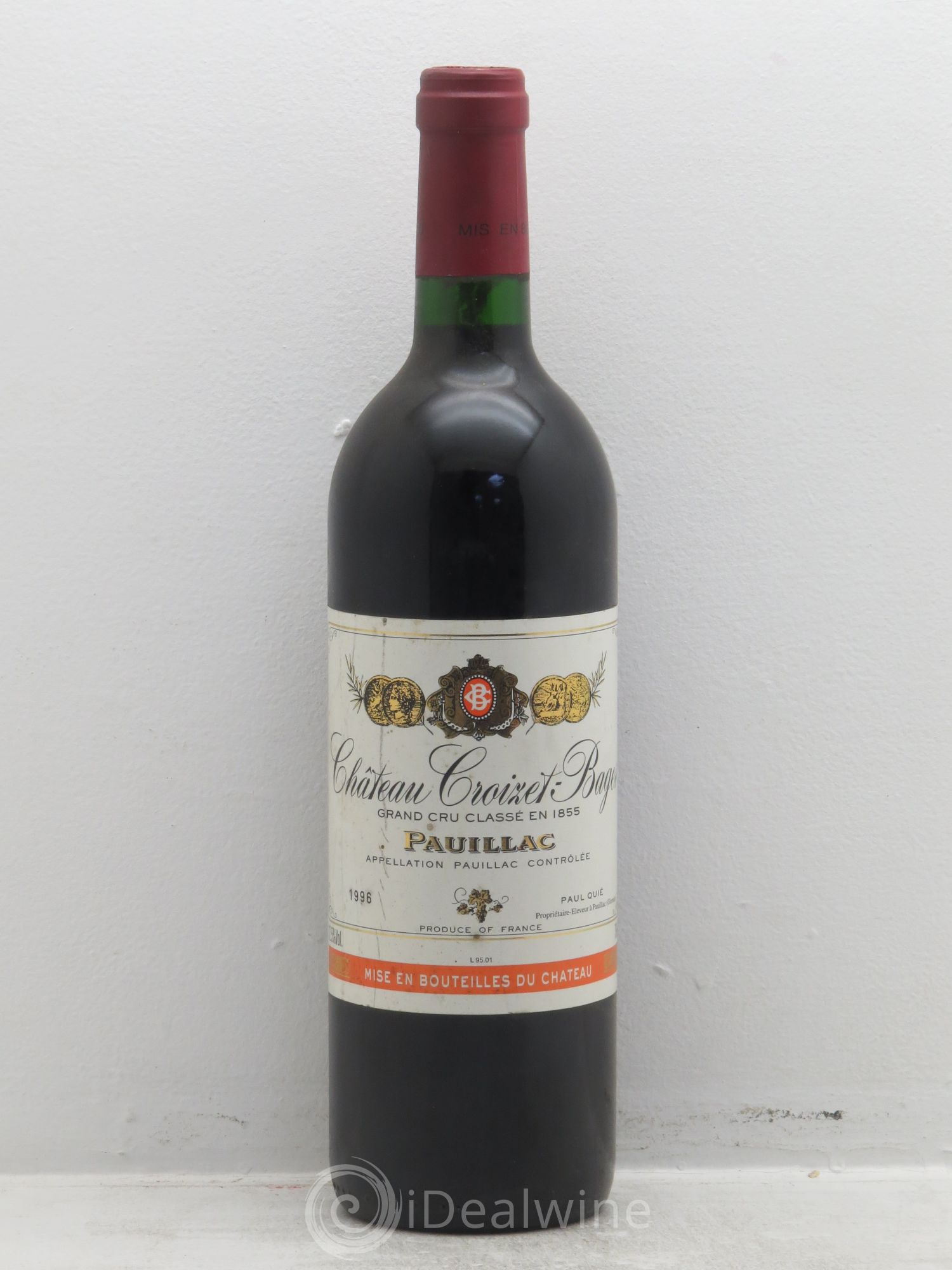 Château Croizet Bages 5ème Grand Cru Classé 1996 - Lot de 1 bouteille - 0