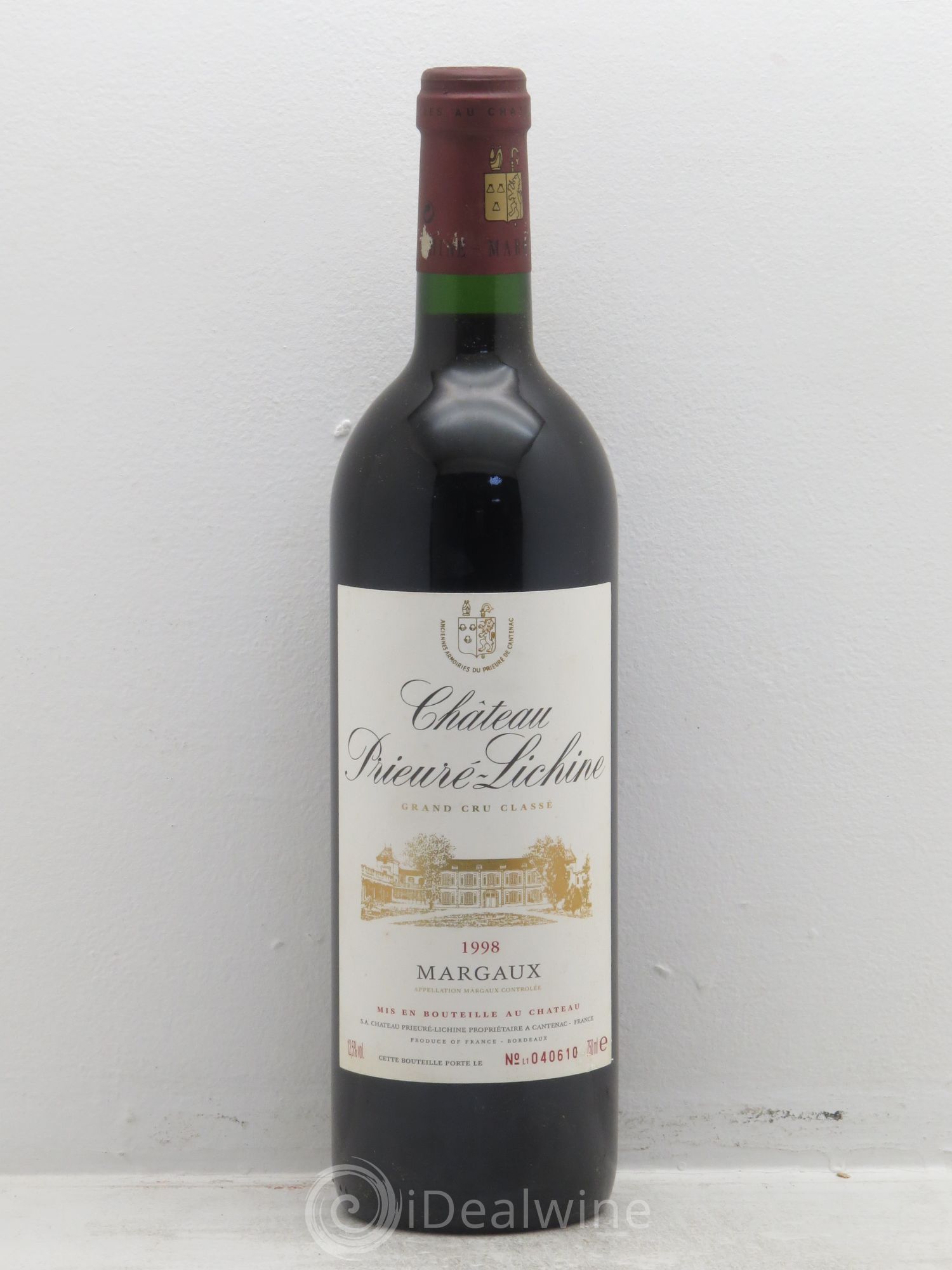 Château Prieuré Lichine 4ème Grand Cru Classé 1998 - Lot de 1 bouteille - 0
