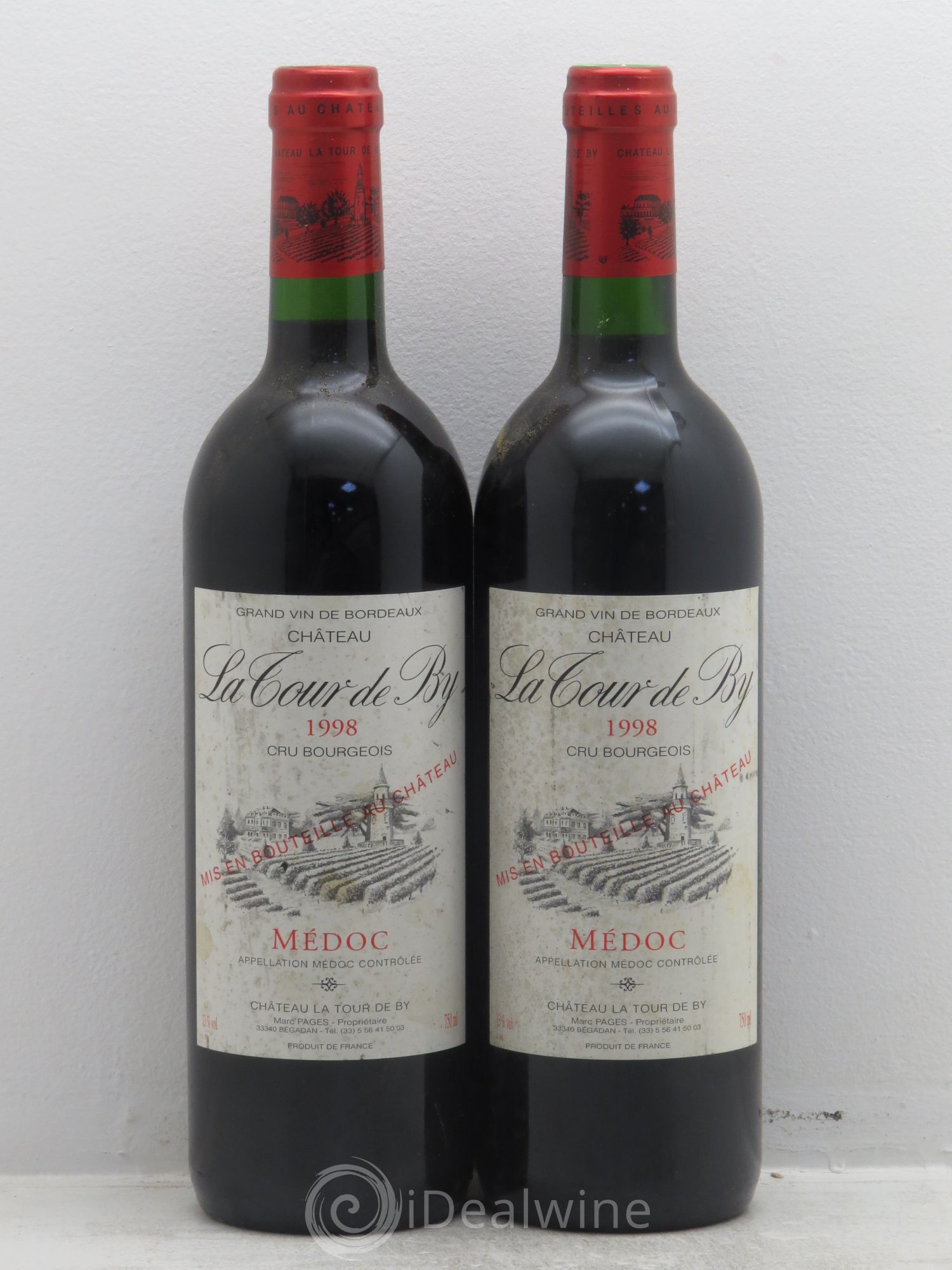 Château La Tour de By Cru Bourgeois 1998 - Lot de 2 bouteilles - 0