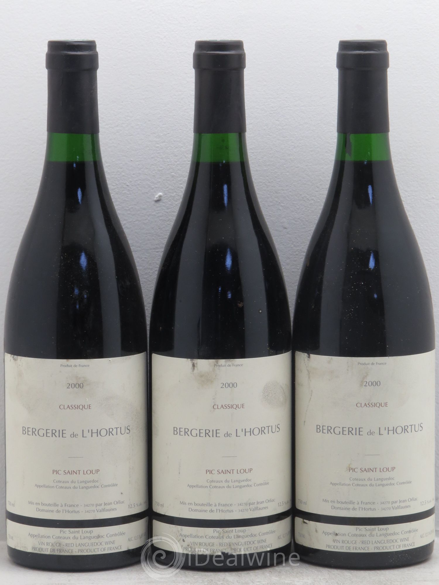 Coteaux du Languedoc Pic St Loup La Bergerie de l'Hortus Classique 2000 - Posten von 3 Flaschen - 0
