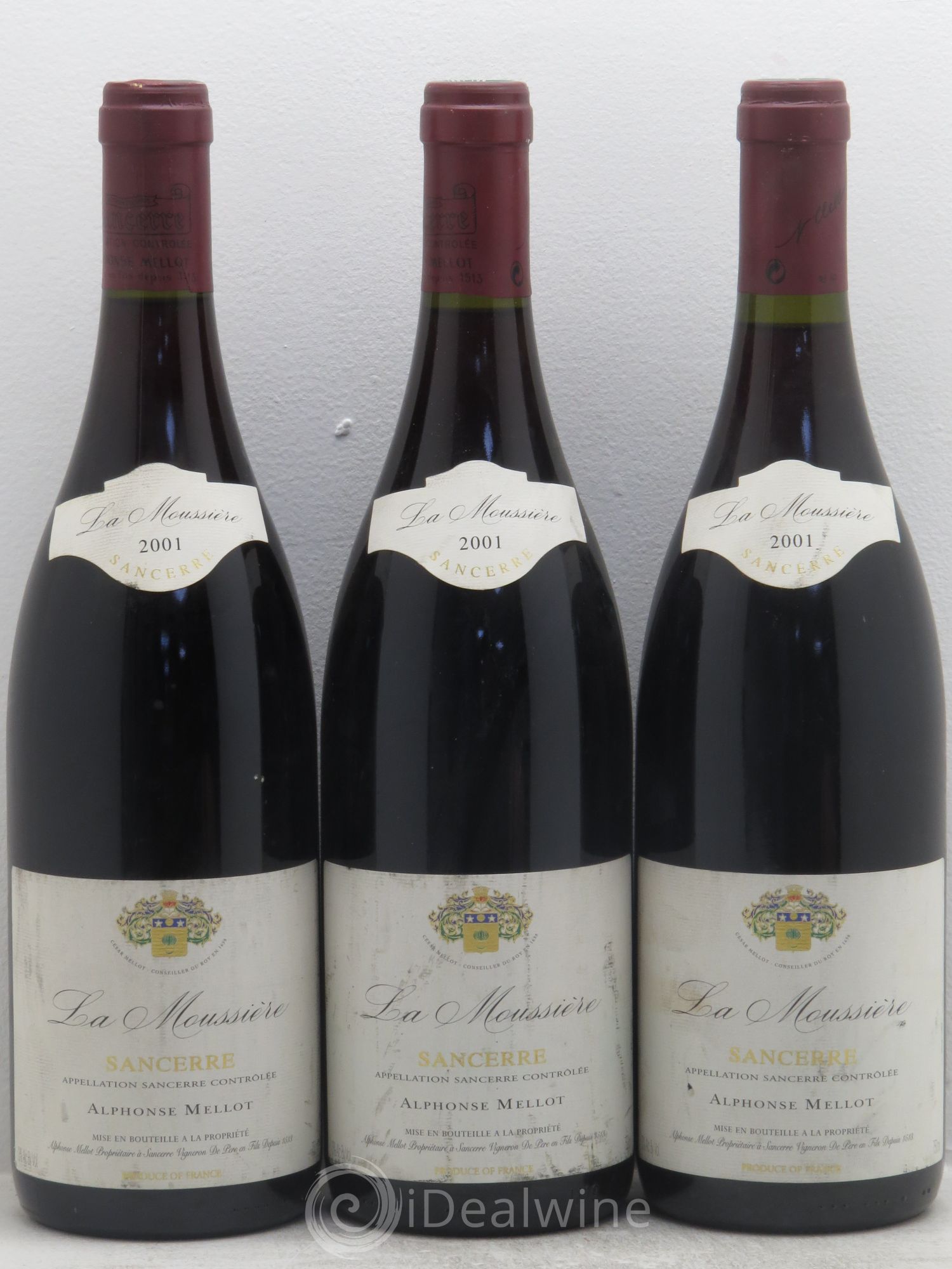 Sancerre La Moussière Alphonse Mellot 2001 - Lot de 3 bouteilles - 0