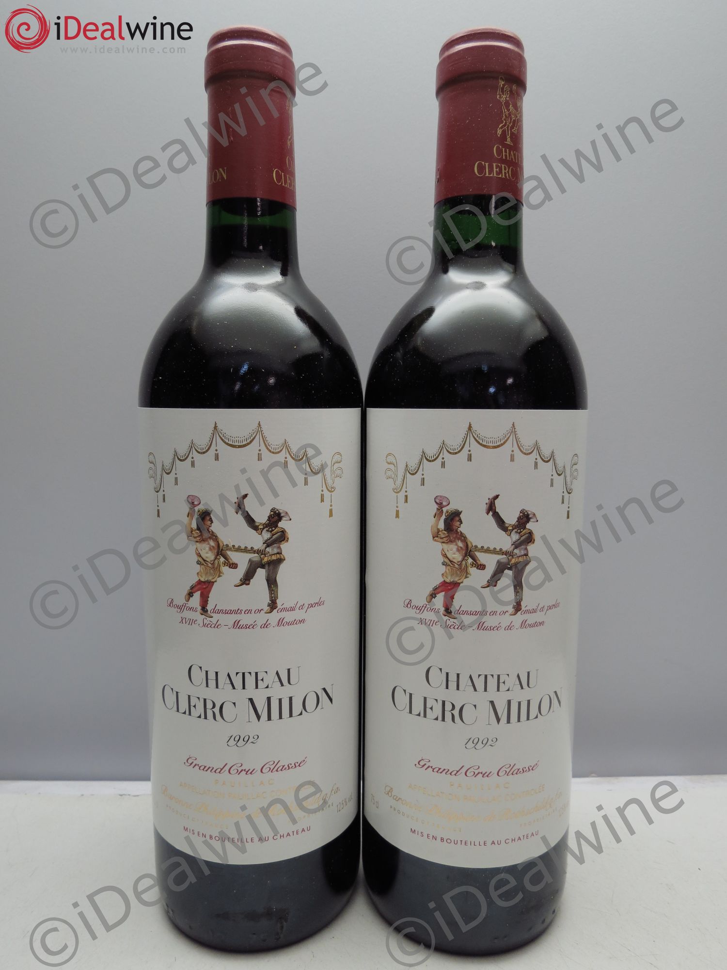 Château Clerc Milon 5ème Grand Cru Classé 1992 - Lot de 2 bouteilles - 0