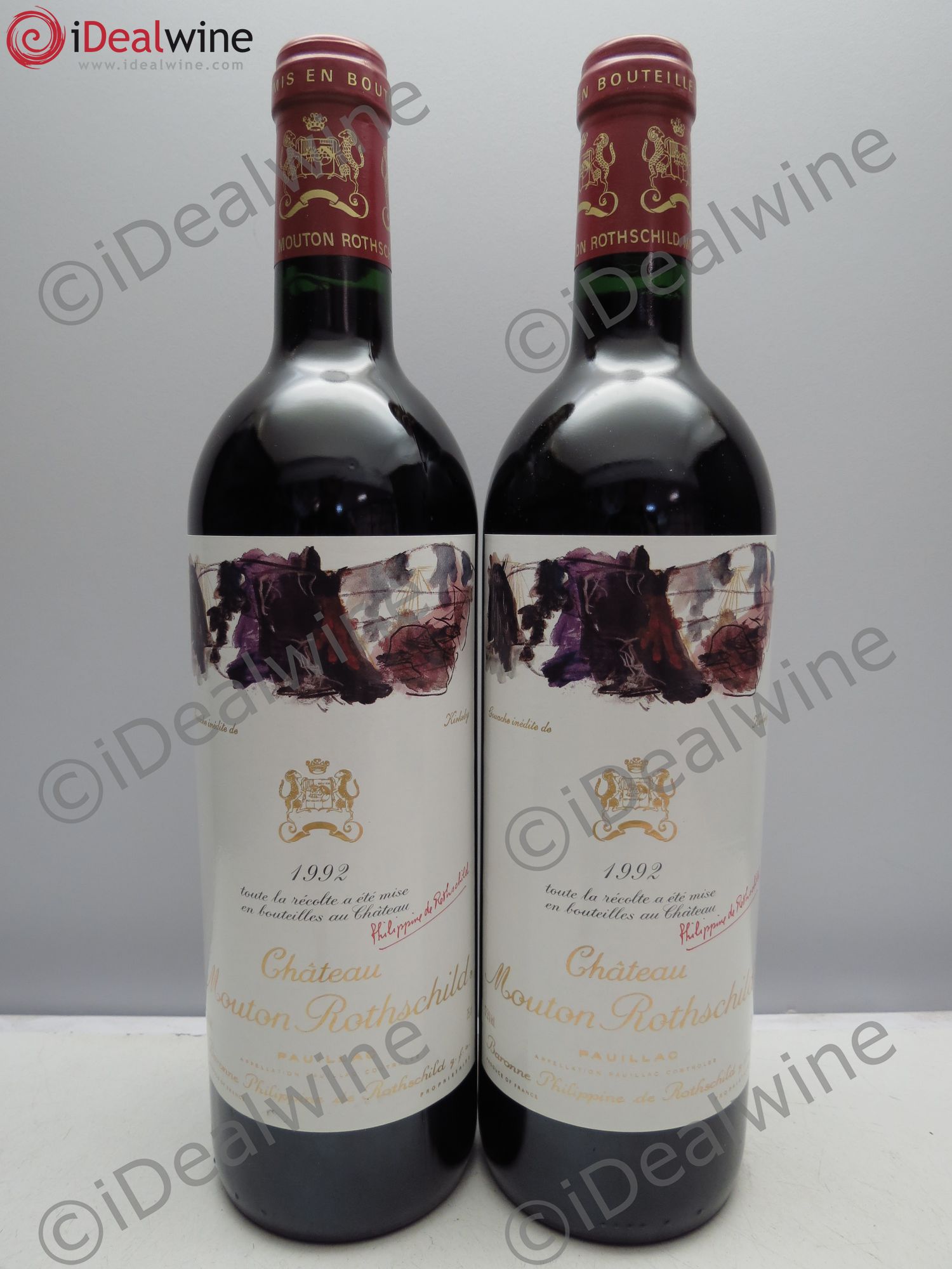 Château Mouton Rothschild 1er Grand Cru Classé 1992 - Lot de 2 bouteilles - 0