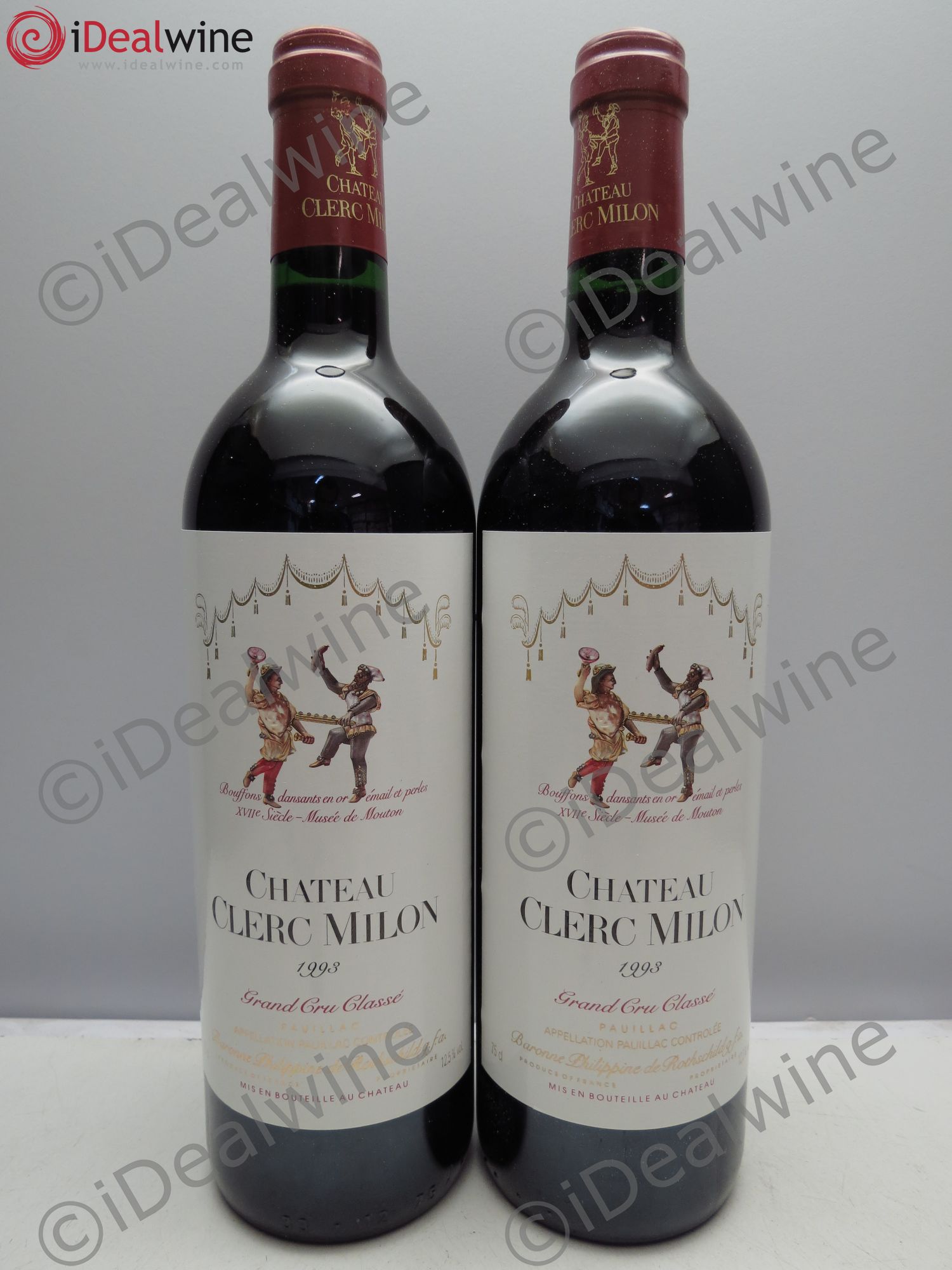 Château Clerc Milon 5ème Grand Cru Classé 1993 - Lot de 2 bouteilles - 0