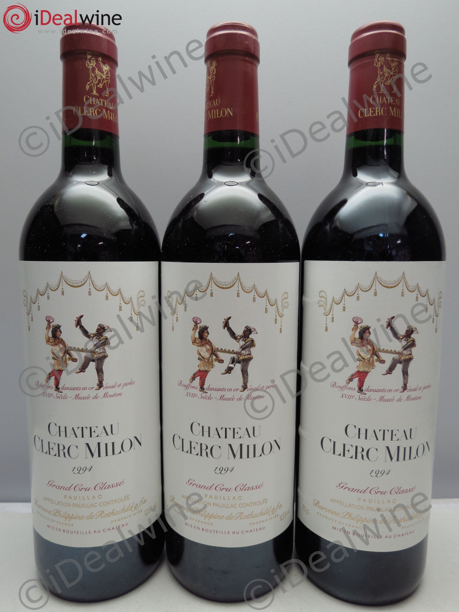 Château Clerc Milon 5ème Grand Cru Classé 1994 - Lot de 3 bouteilles - 0