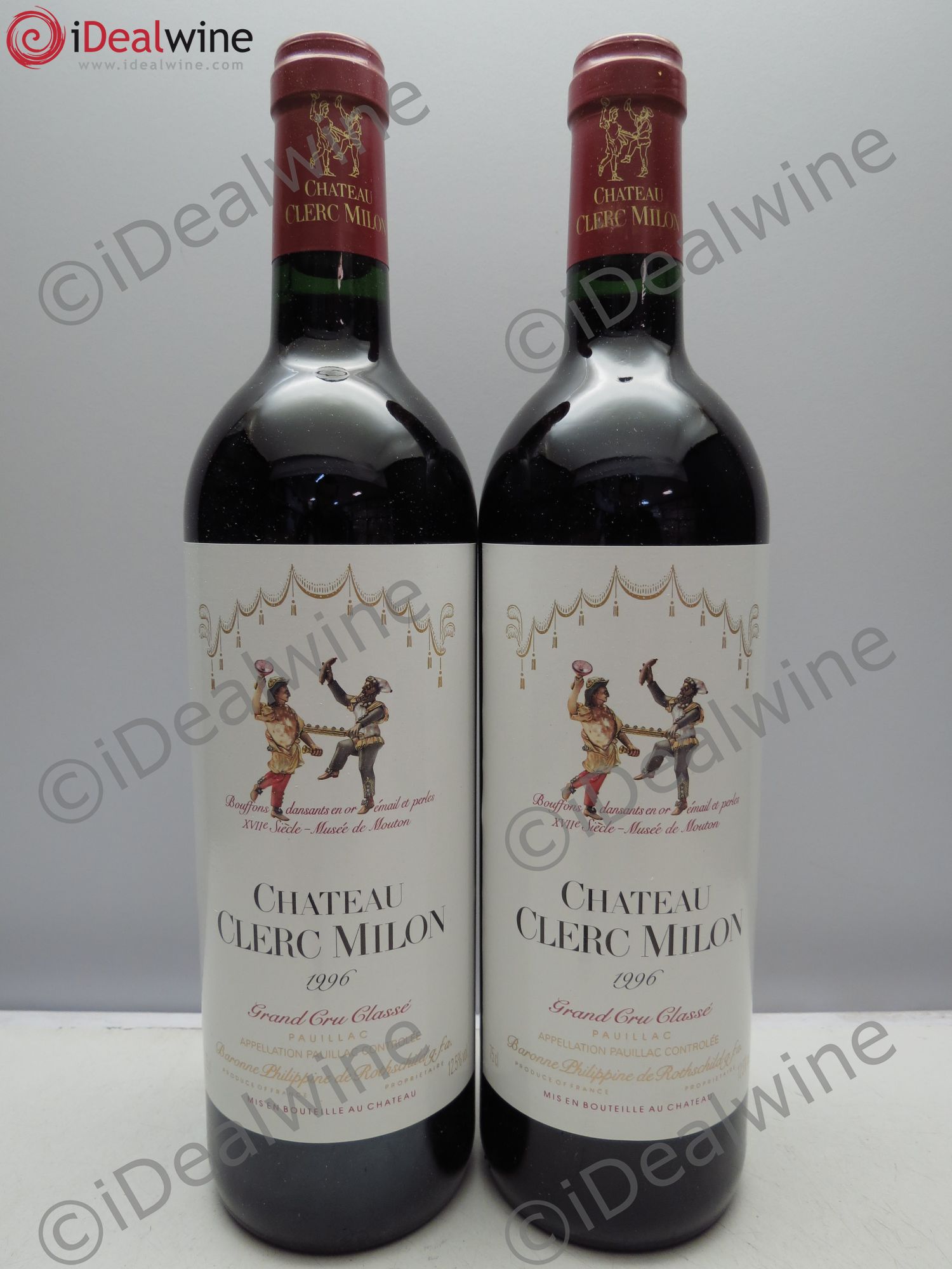 Château Clerc Milon 5ème Grand Cru Classé 1996 - Lot de 2 bouteilles - 0