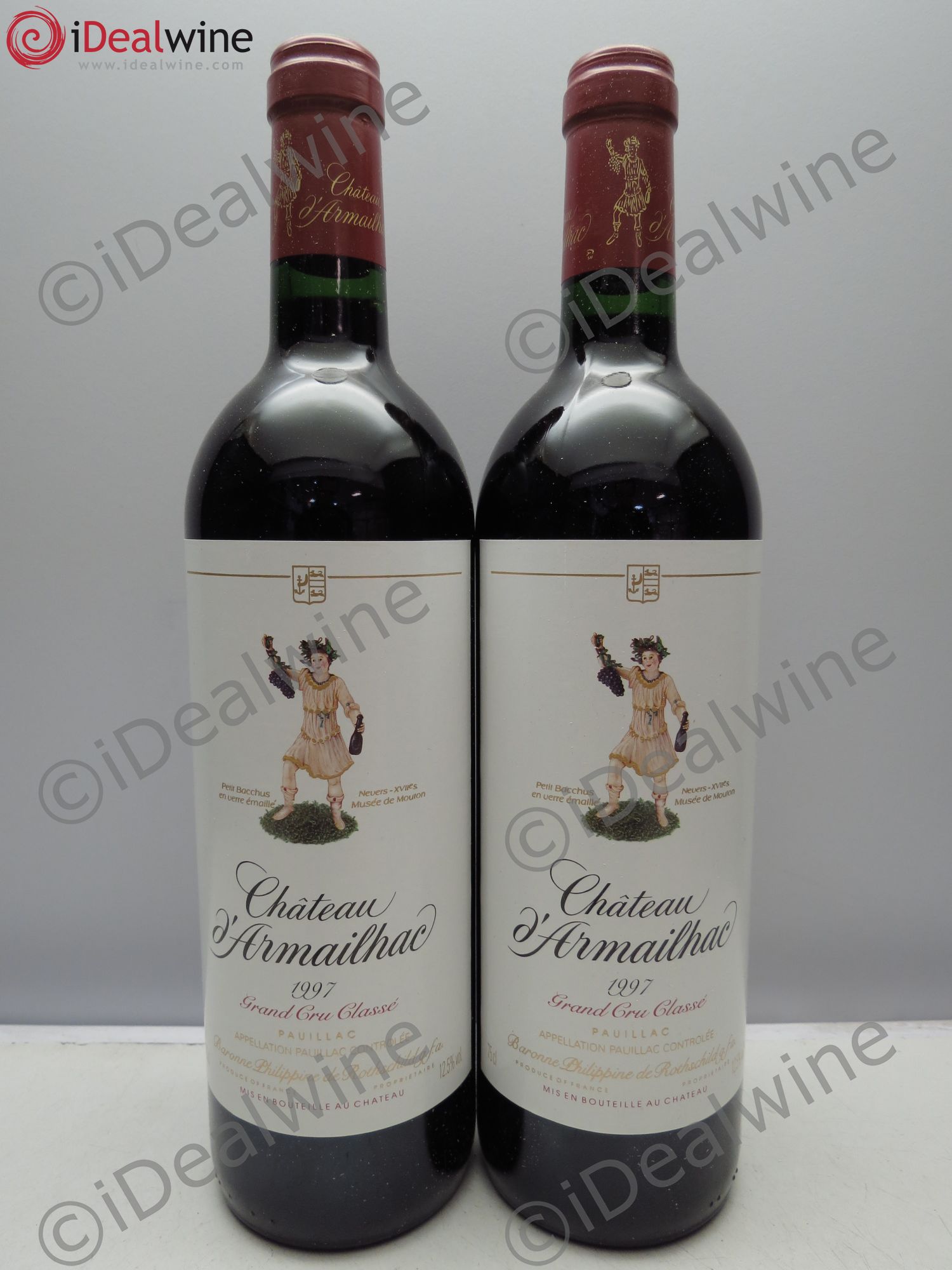Château d' Armailhac - Mouton Baron(ne) Philippe 5ème Grand Cru Classé 1997 - Lot de 2 bouteilles - 0