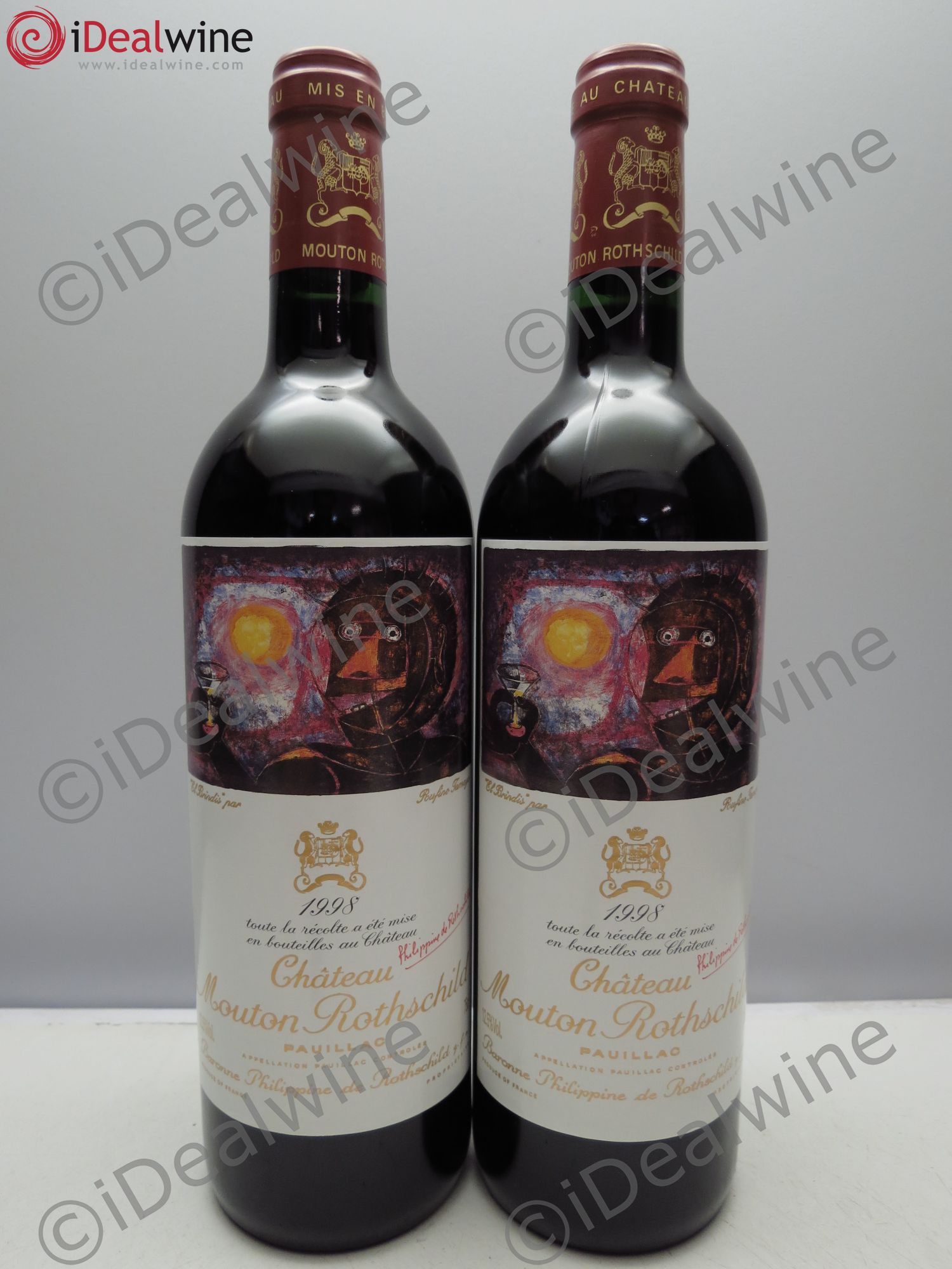 Château Mouton Rothschild 1er Grand Cru Classé 1998 - Lot de 2 bouteilles - 0