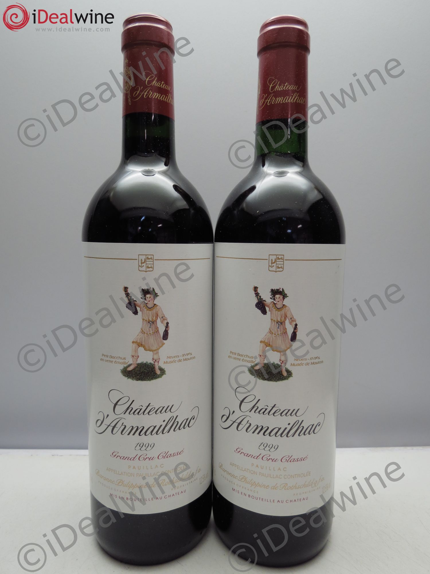 Château d' Armailhac - Mouton Baron(ne) Philippe 5ème Grand Cru Classé 1999 - Lot de 2 bouteilles - 0