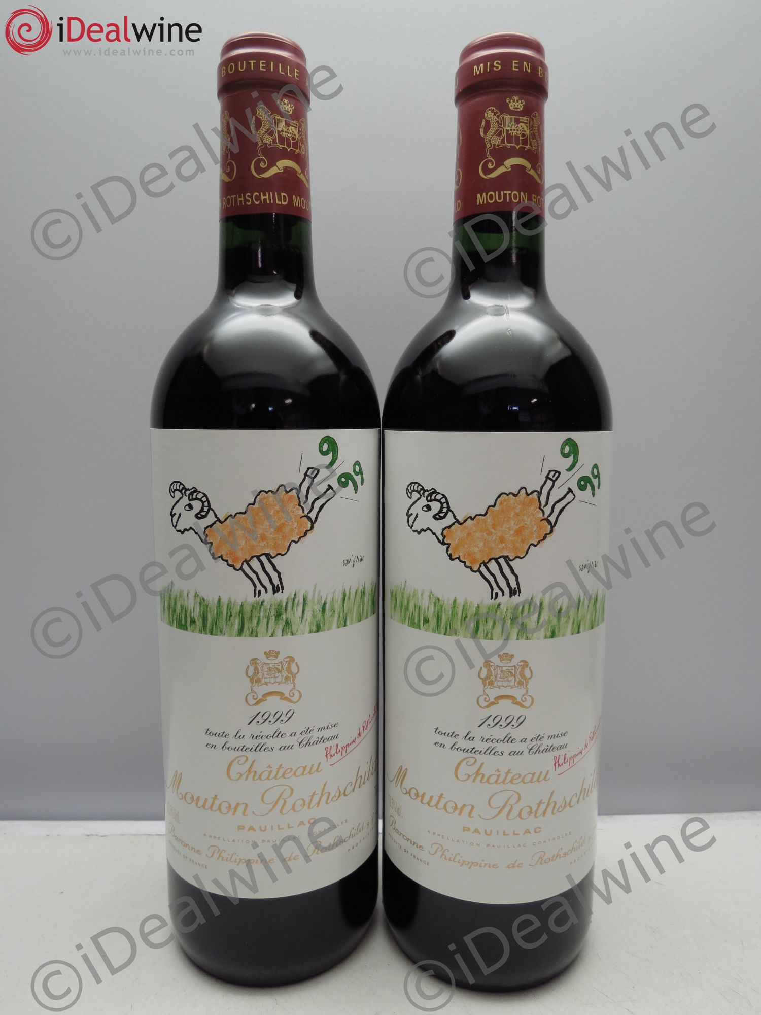 Château Mouton Rothschild 1er Grand Cru Classé 1999 - Lot de 2 bouteilles - 0