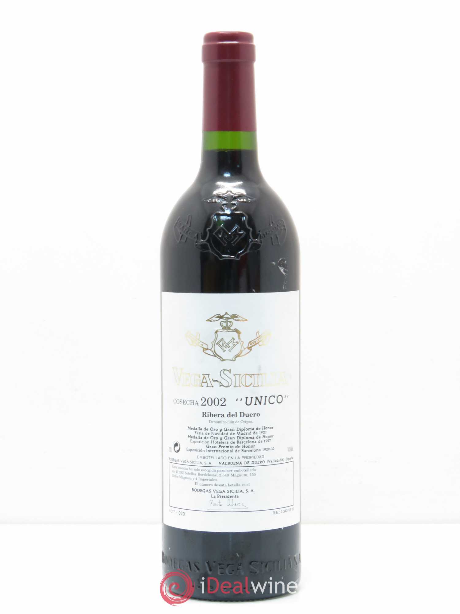 Ribera Del Duero DO Vega Sicilia Unico Famille Alvarez 2002 - Lot de 1 bouteille - 0