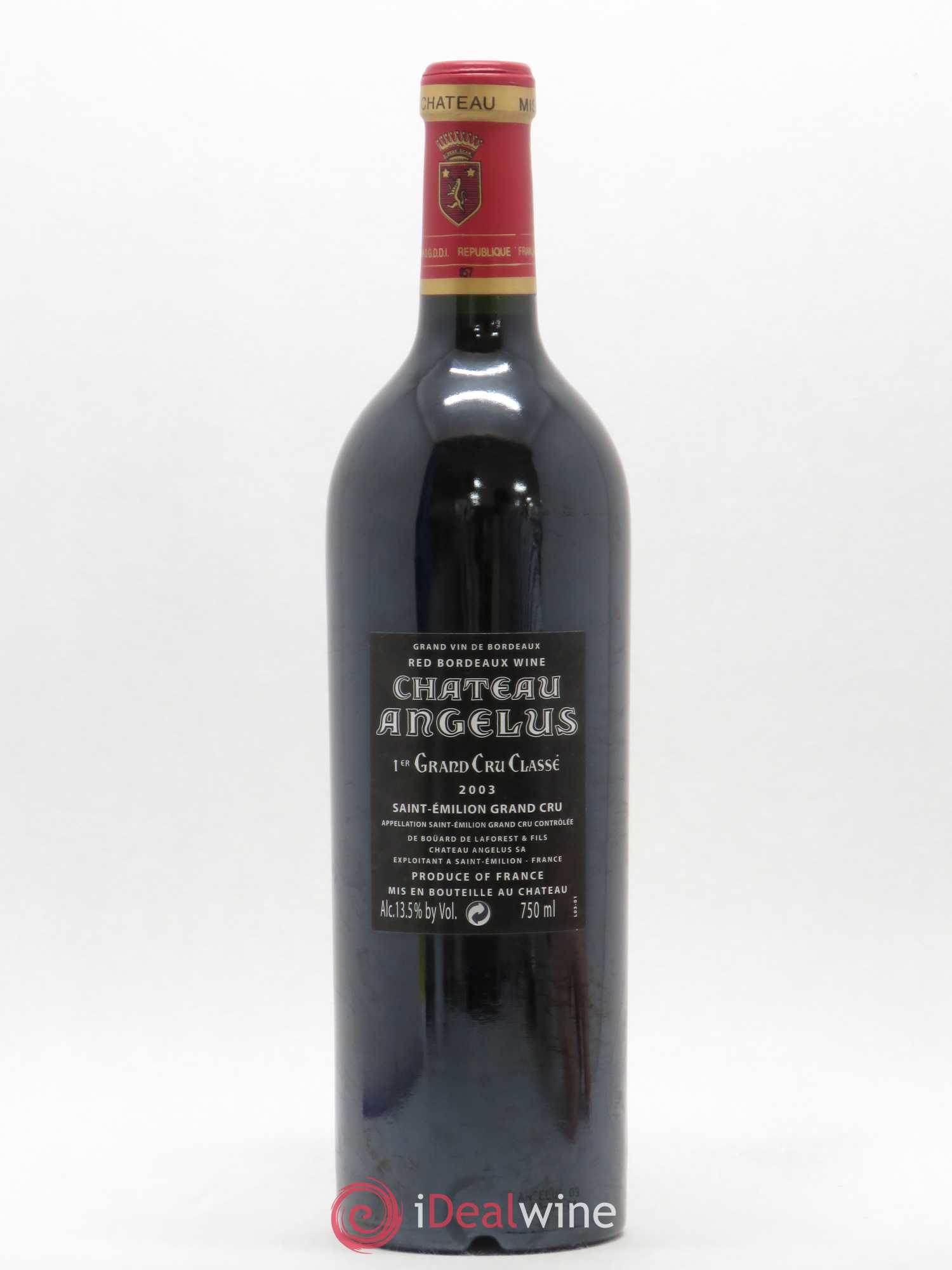 Château Angélus 1er Grand Cru Classé A 2003 - Lot de 1 bouteille - 1