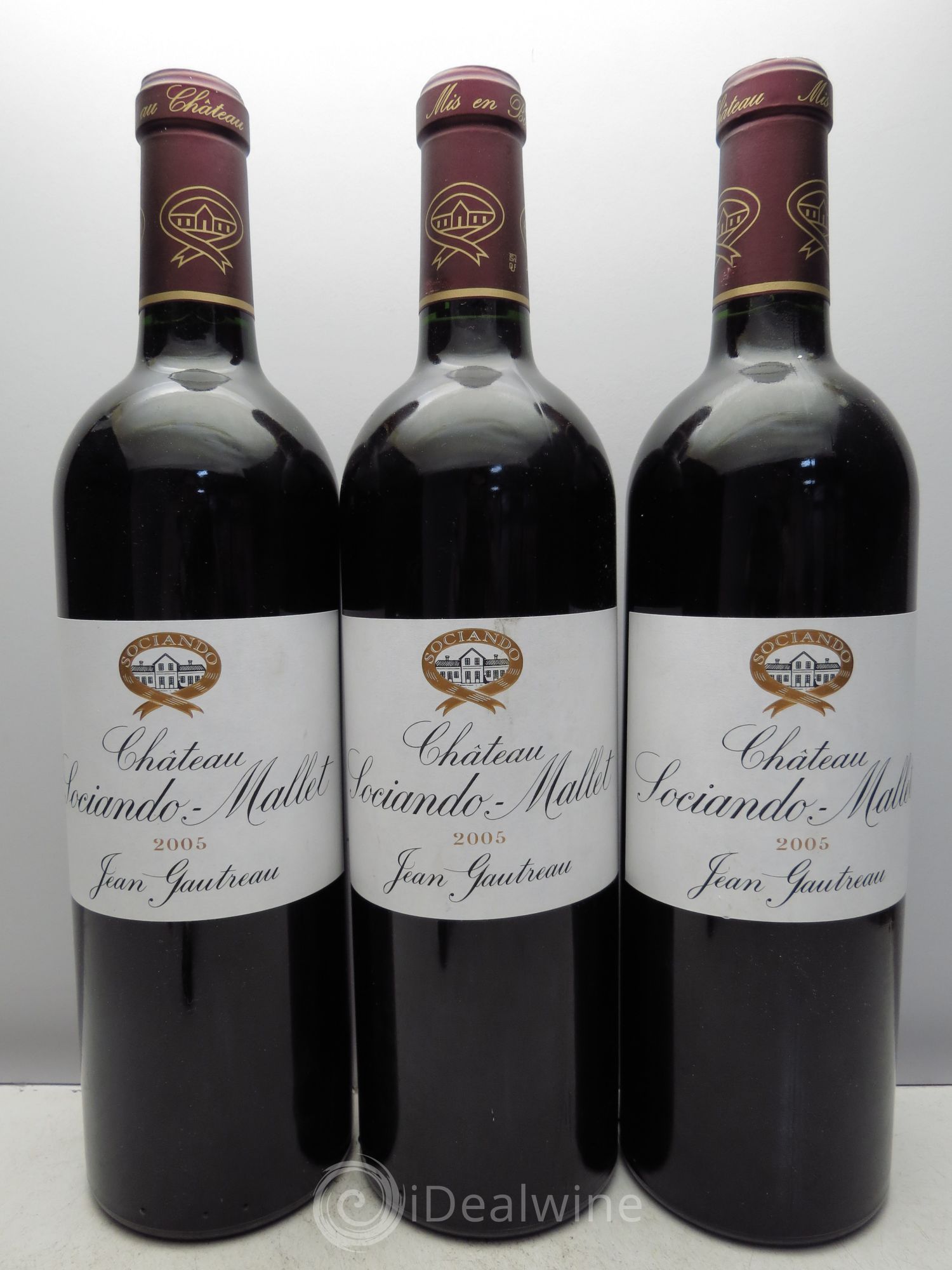 Château Sociando Mallet 2005 - Lot de 3 bouteilles - 0
